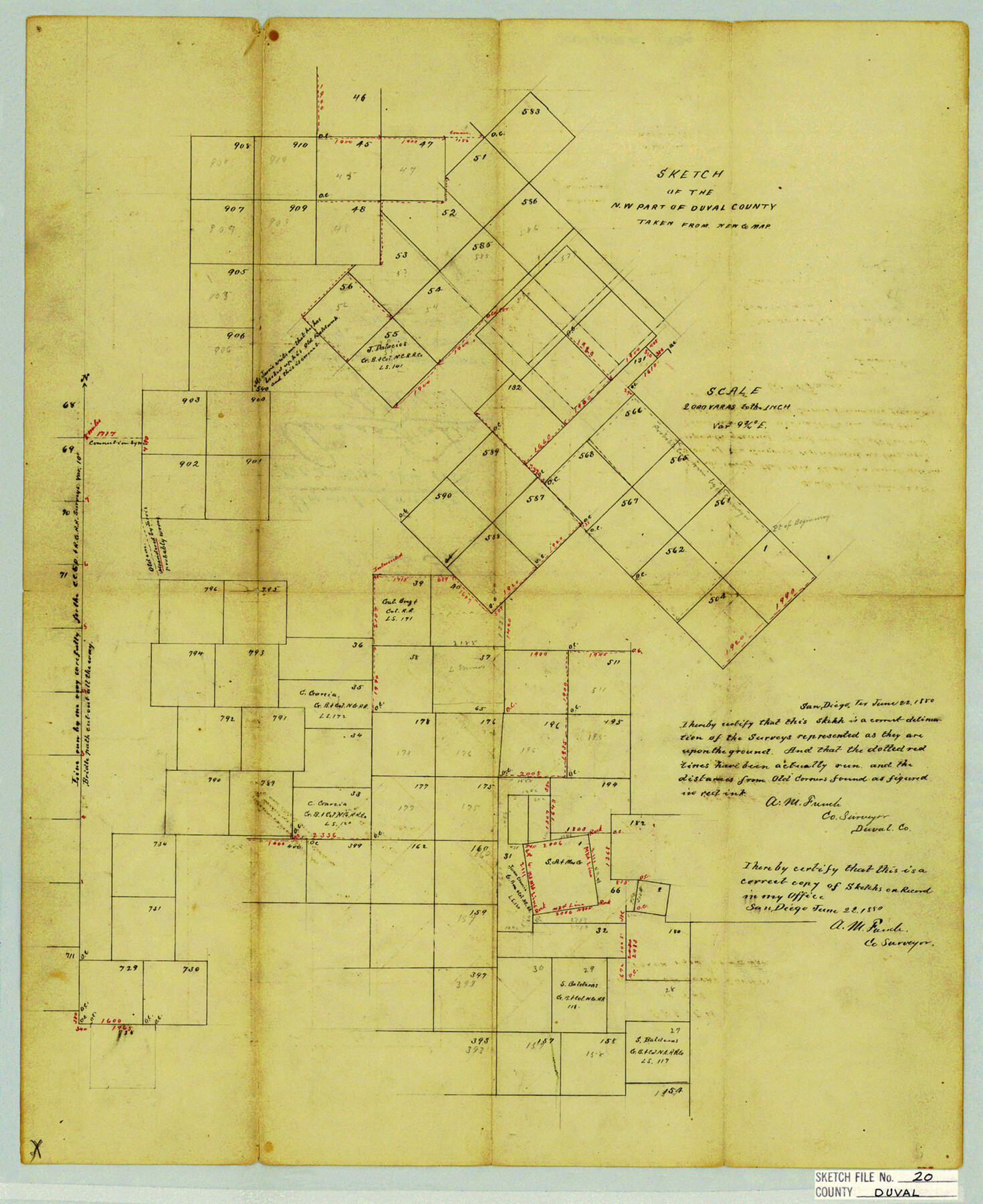 11384, Duval County Sketch File 20, General Map Collection