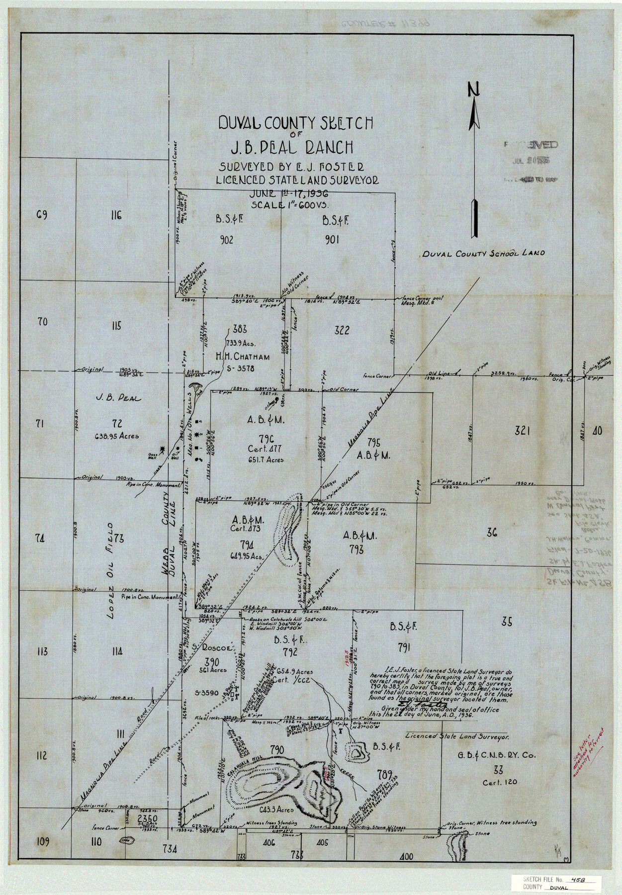 11399, Duval County Sketch File 45b, General Map Collection