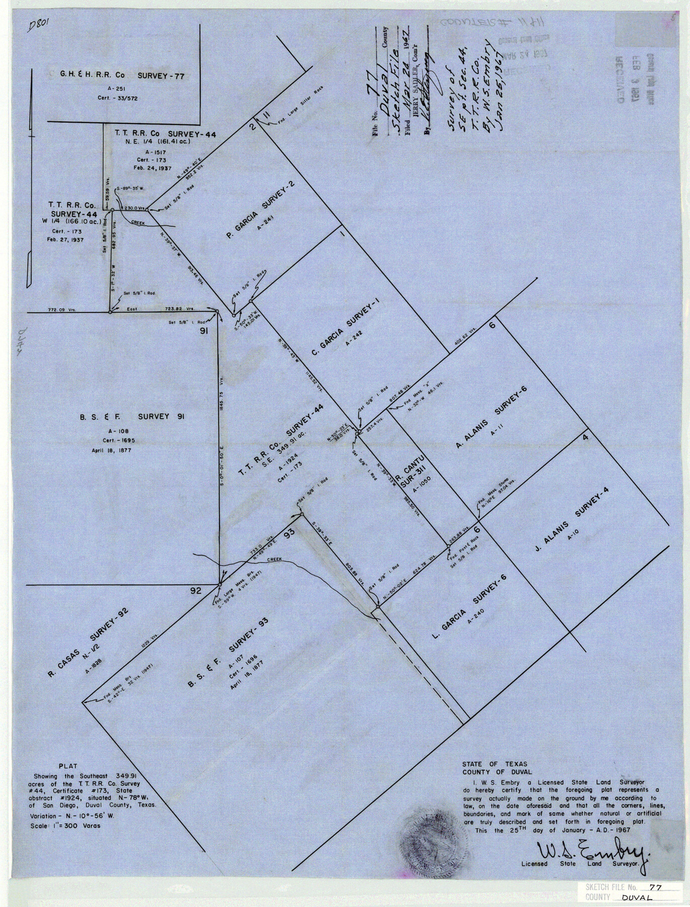 11411, Duval County Sketch File 77, General Map Collection