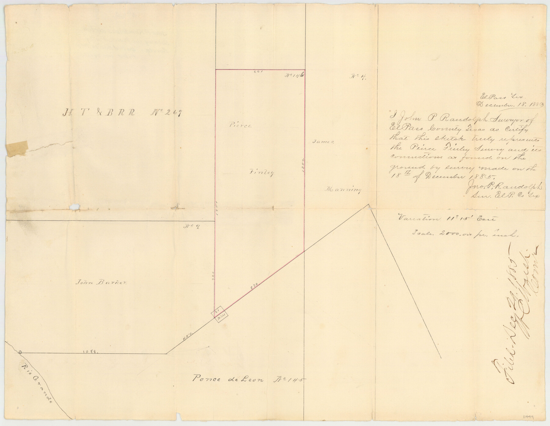 11449, El Paso County Sketch File 4, General Map Collection