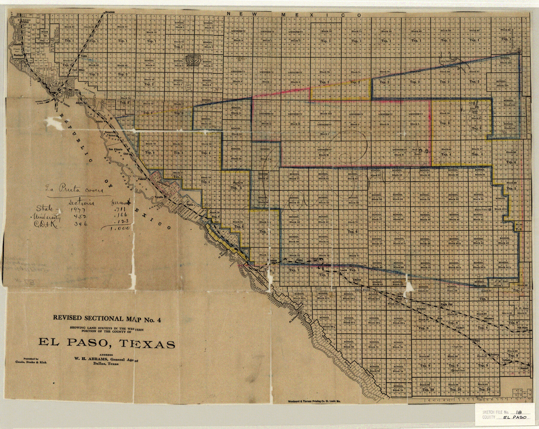 11454, El Paso County Sketch File 18, General Map Collection