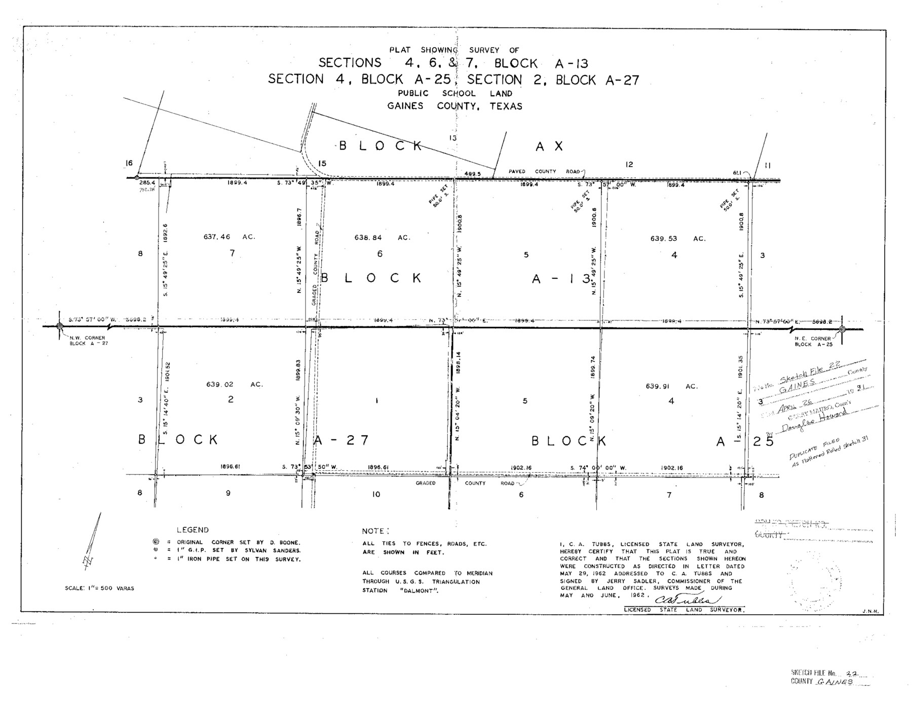 11528, Gaines County Sketch File 22, General Map Collection