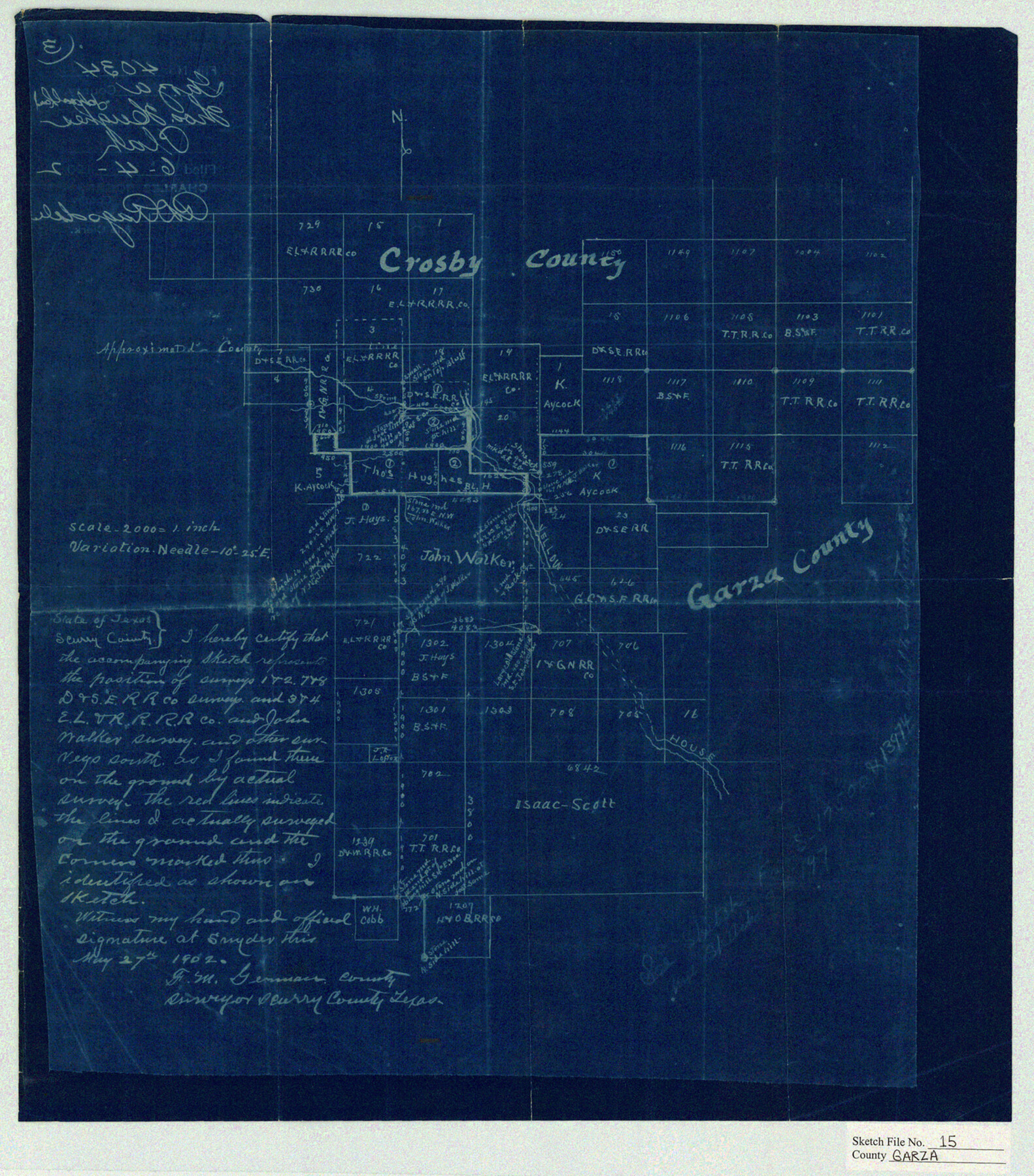 11545, Garza County Sketch File 15, General Map Collection