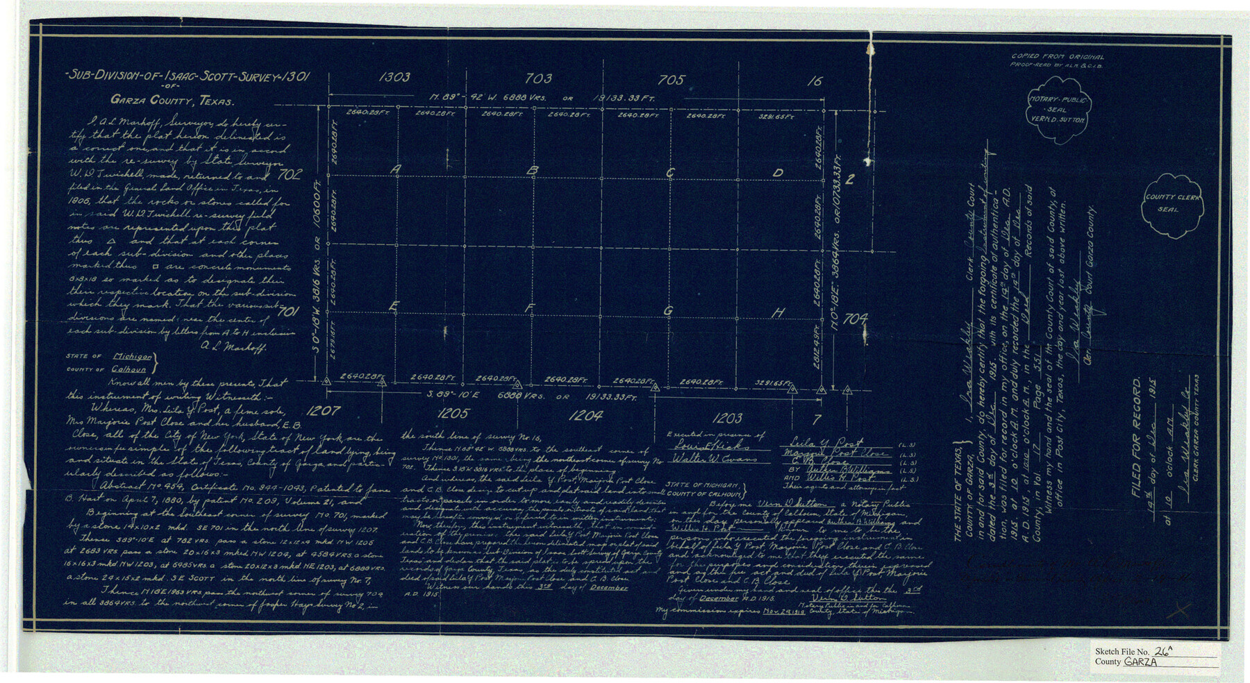 11547, Garza County Sketch File 26a, General Map Collection