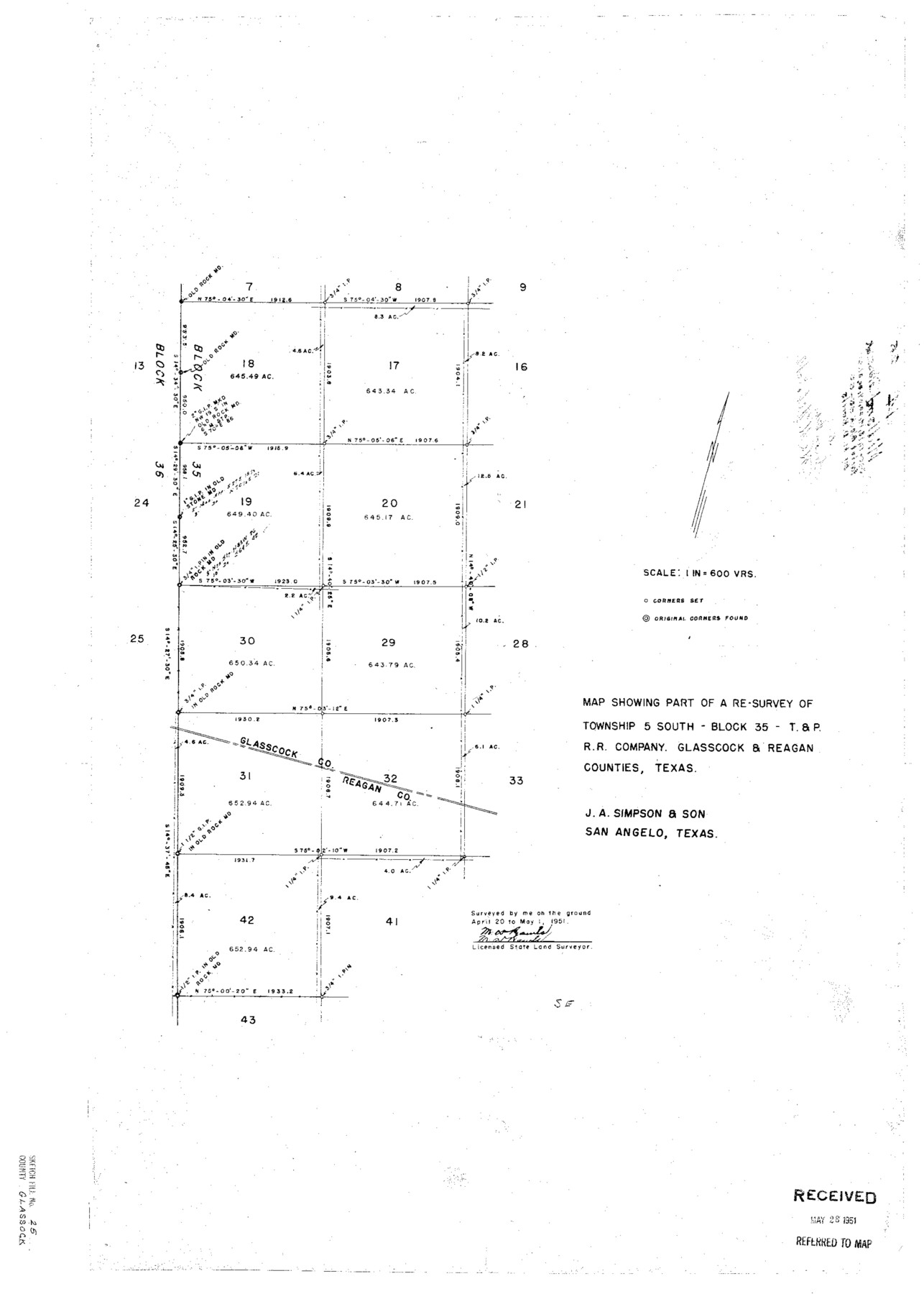 11566, Glasscock County Sketch File 25, General Map Collection