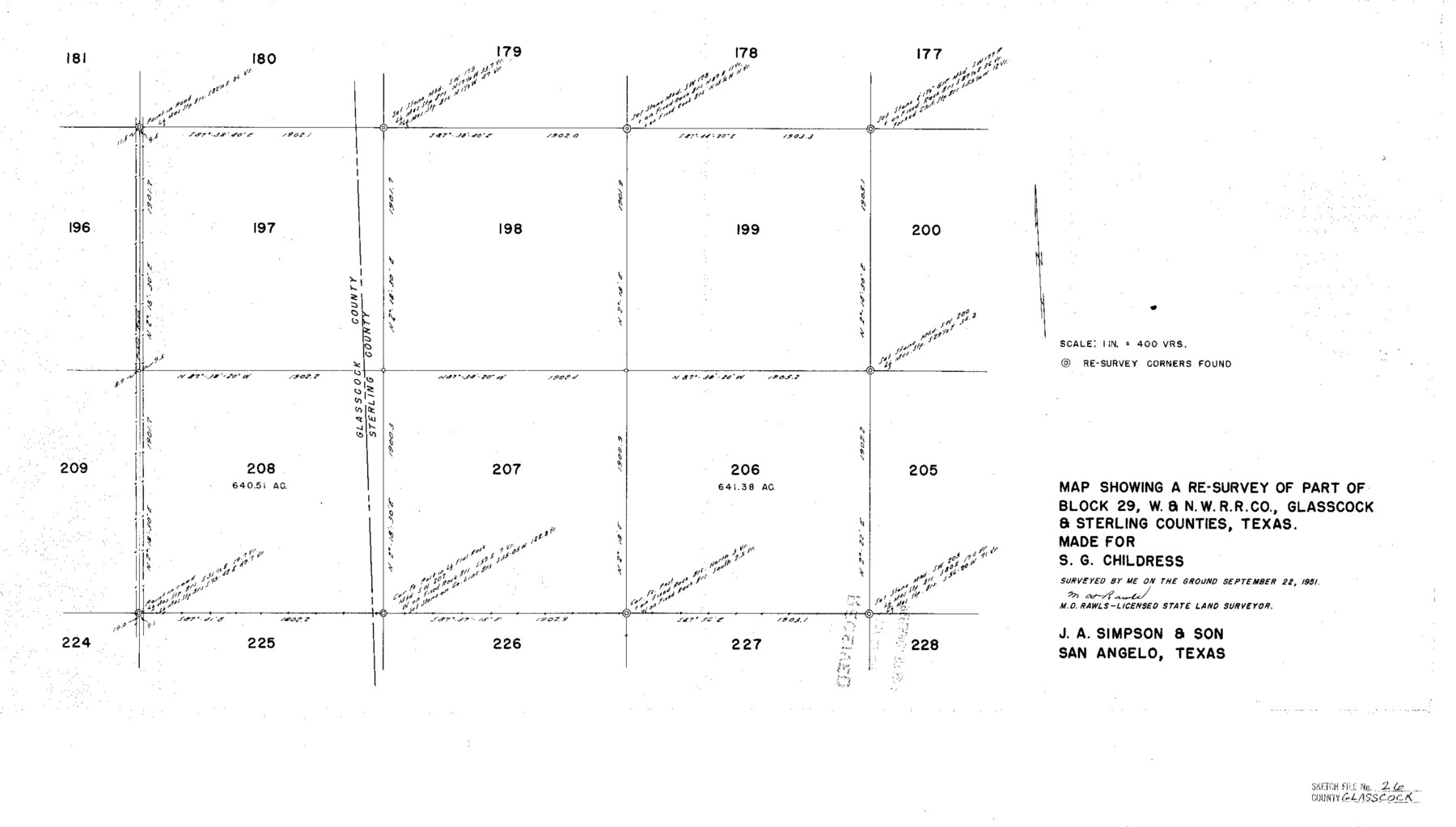 11567, Glasscock County Sketch File 26, General Map Collection