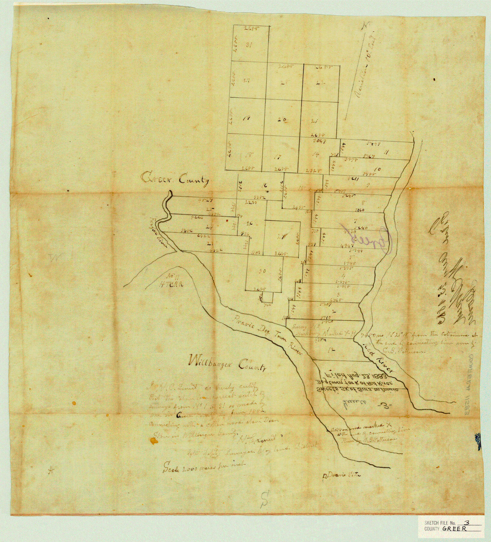 11583, Greer County Sketch File 3, General Map Collection