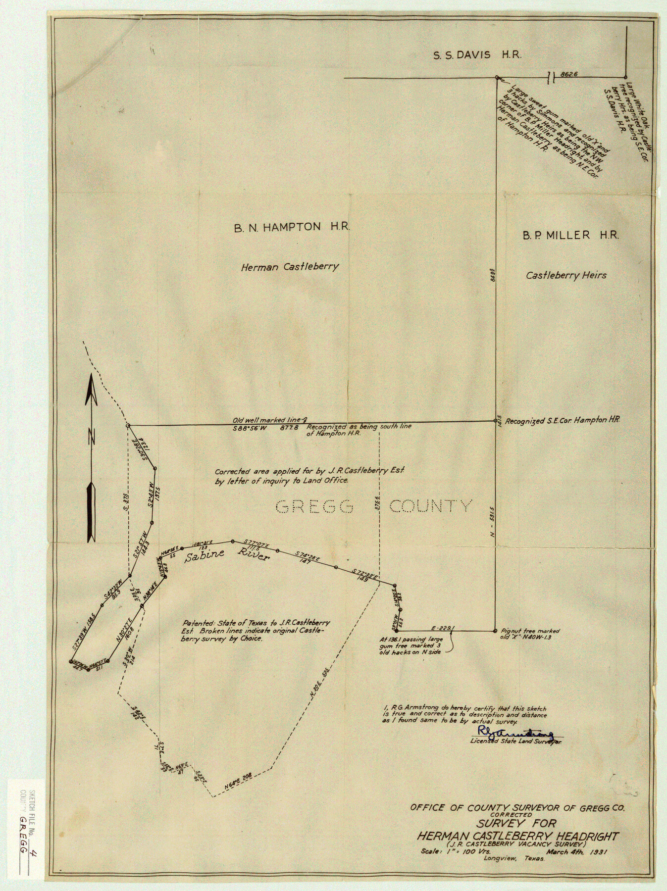 11586, Gregg County Sketch File 4, General Map Collection