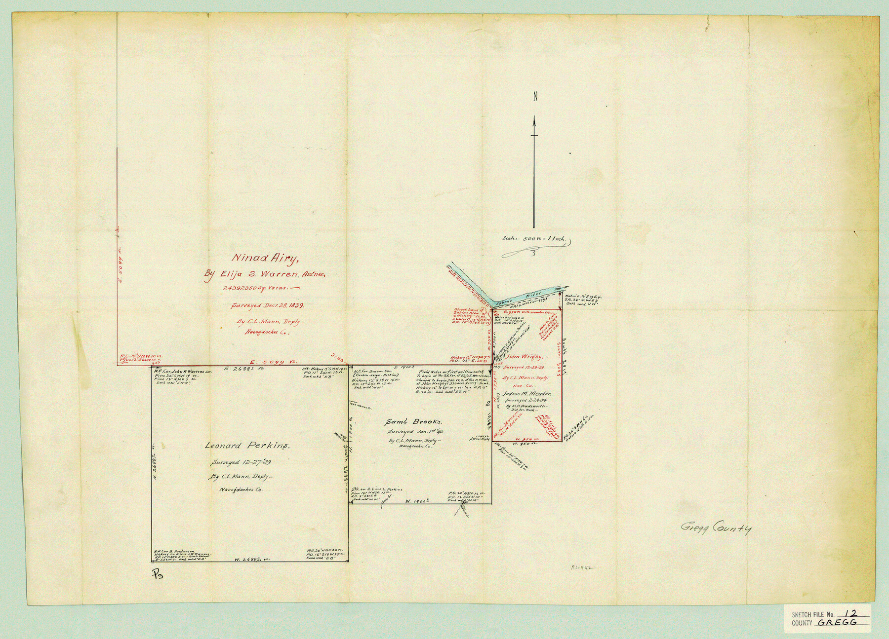 11589, Gregg County Sketch File 12, General Map Collection