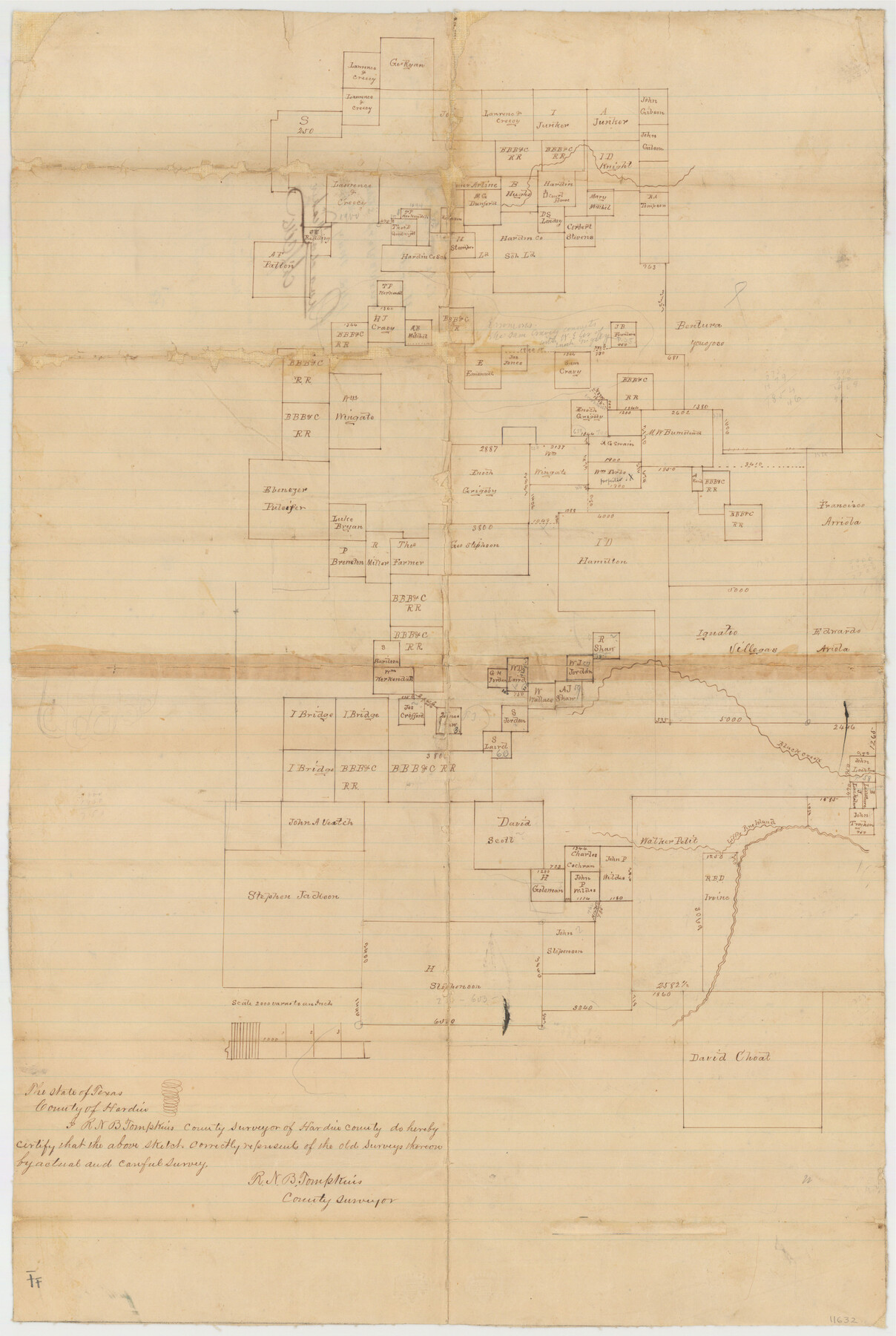 11632, Hardin County Sketch File 33, General Map Collection