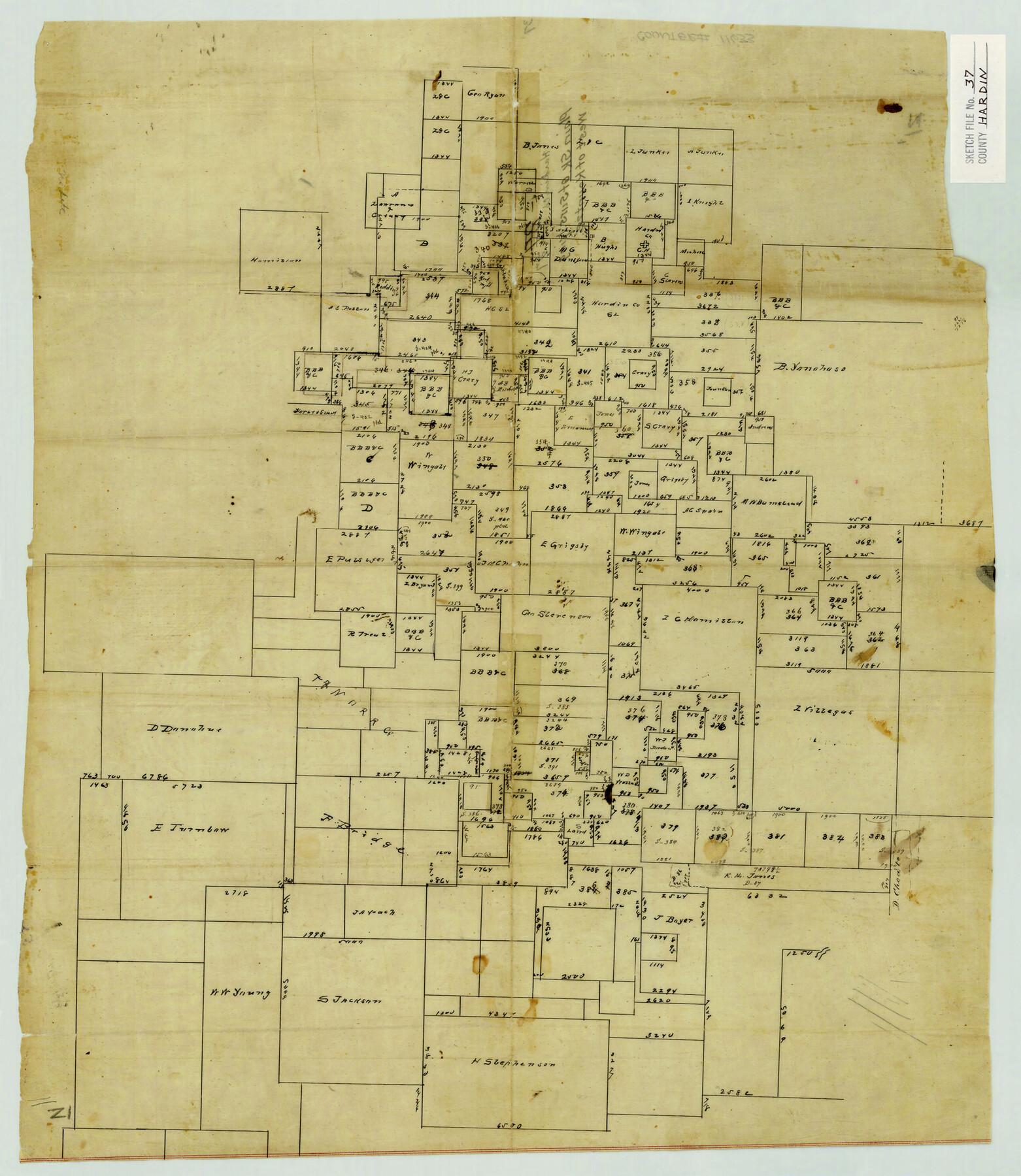 11633, Hardin County Sketch File 37, General Map Collection