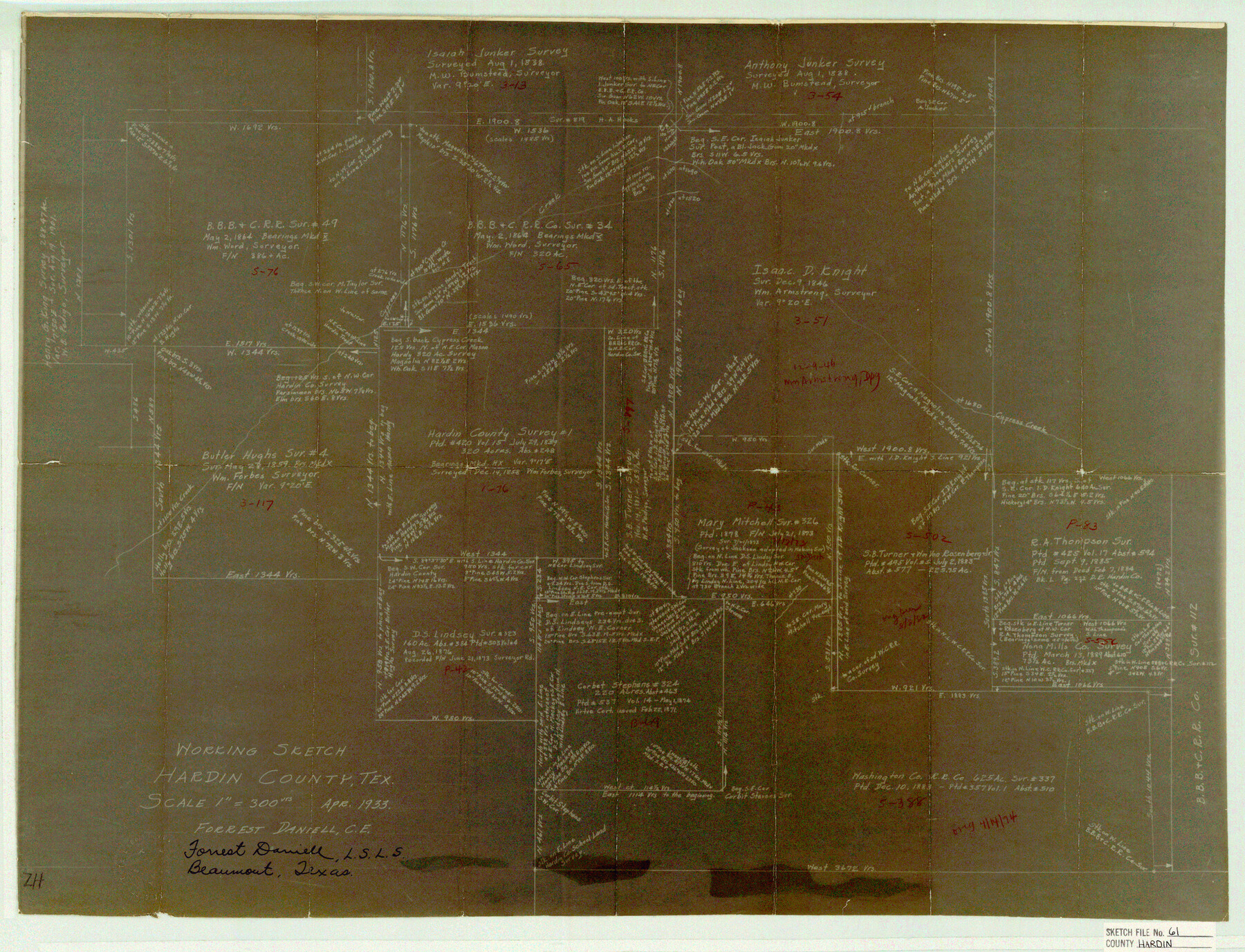 11636, Hardin County Sketch File 61, General Map Collection