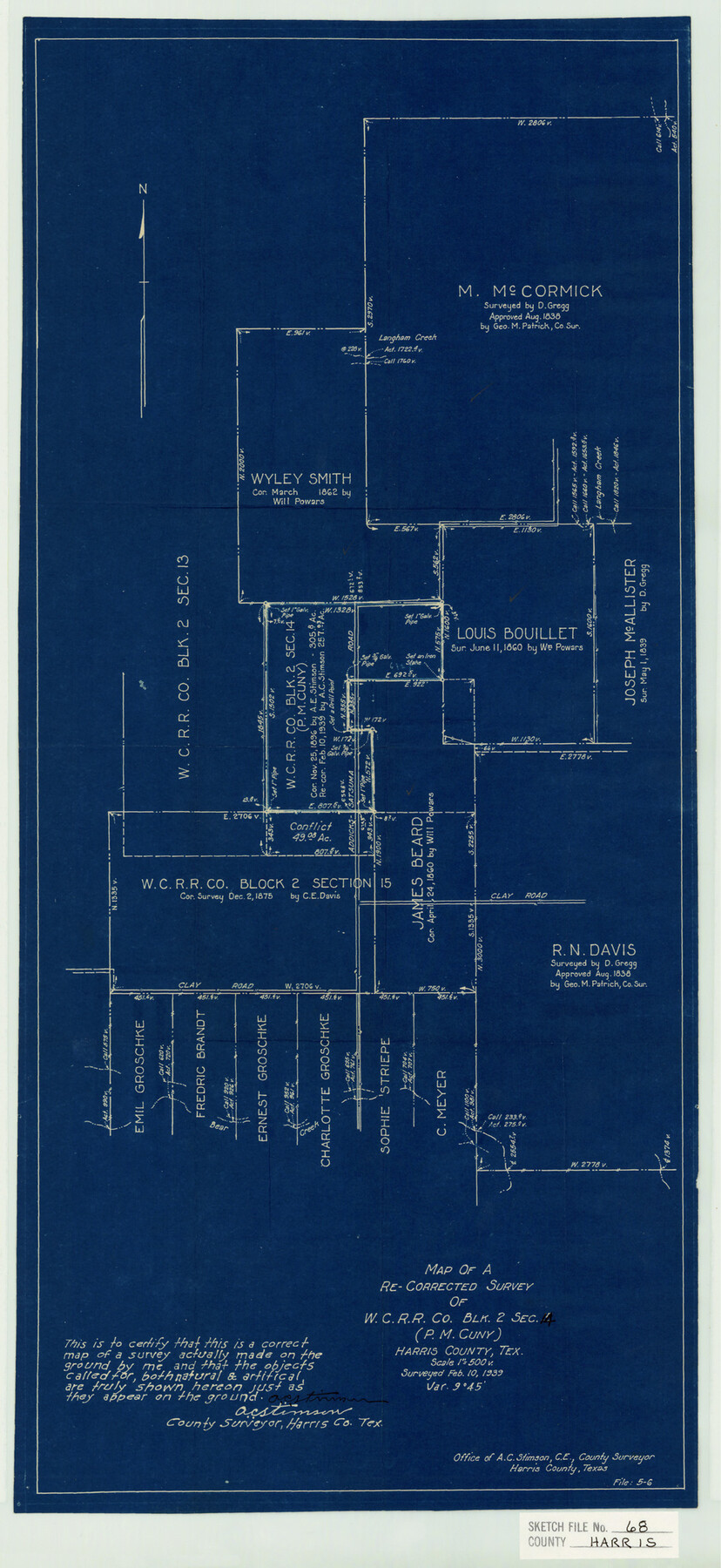 11662, Harris County Sketch File 68, General Map Collection