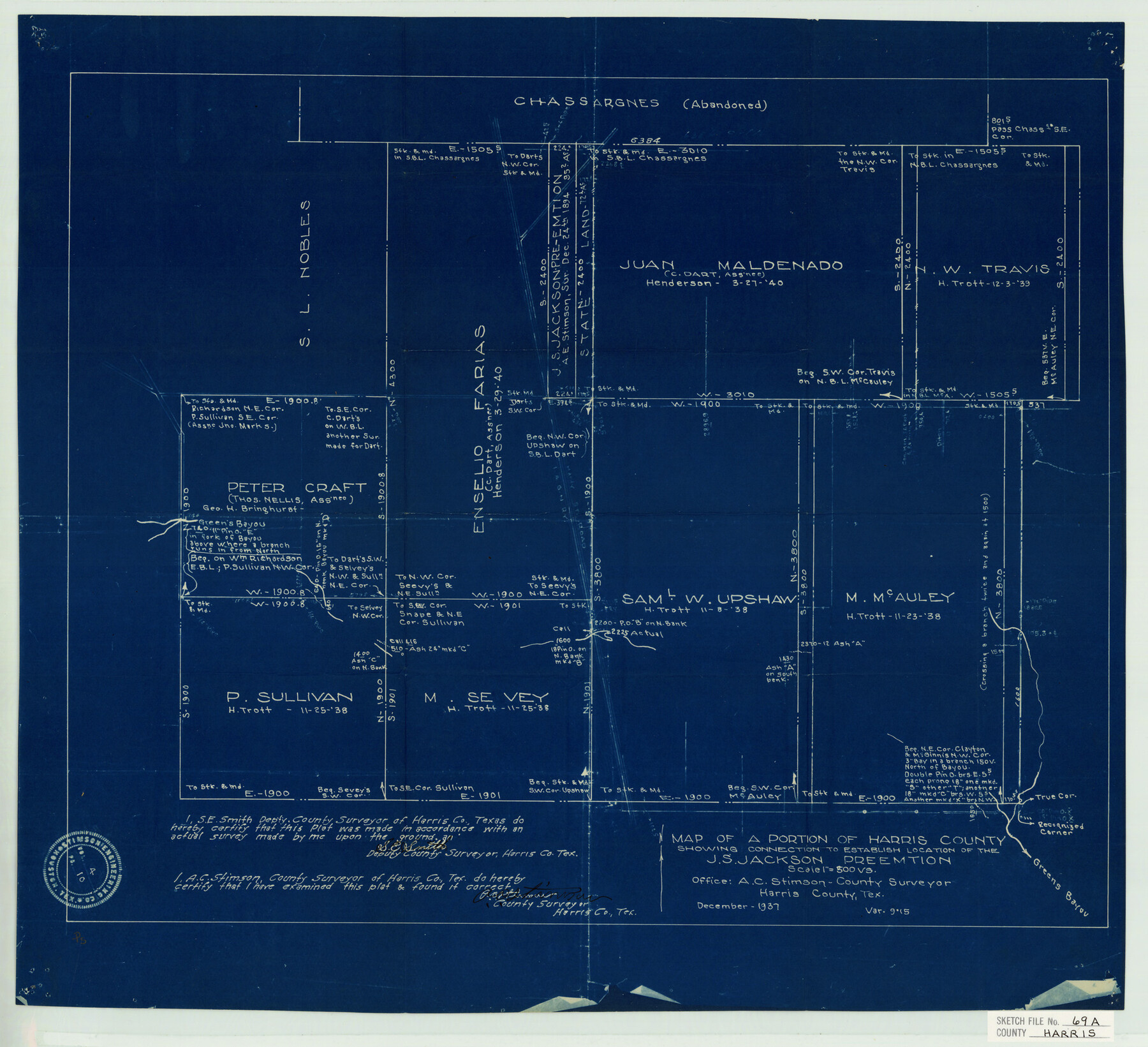 11663, Harris County Sketch File 69a, General Map Collection