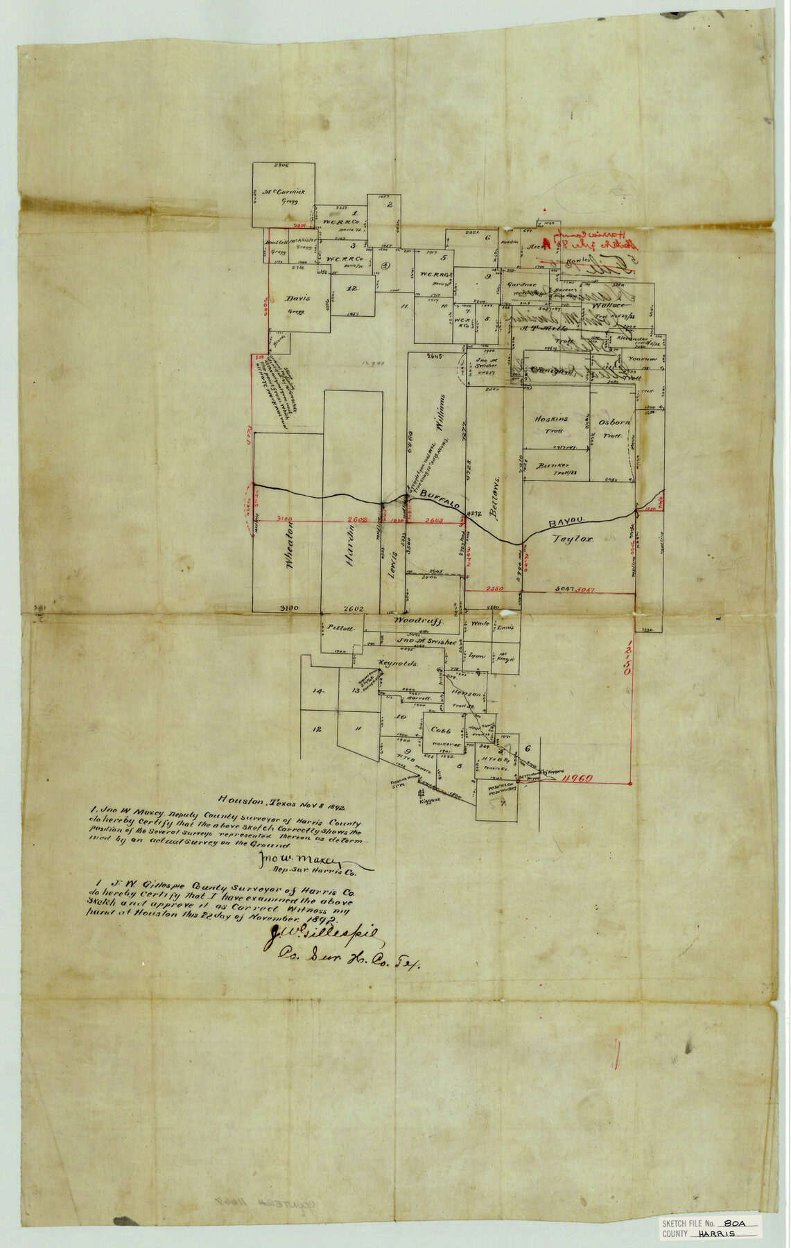 11667, Harris County Sketch File 80a, General Map Collection