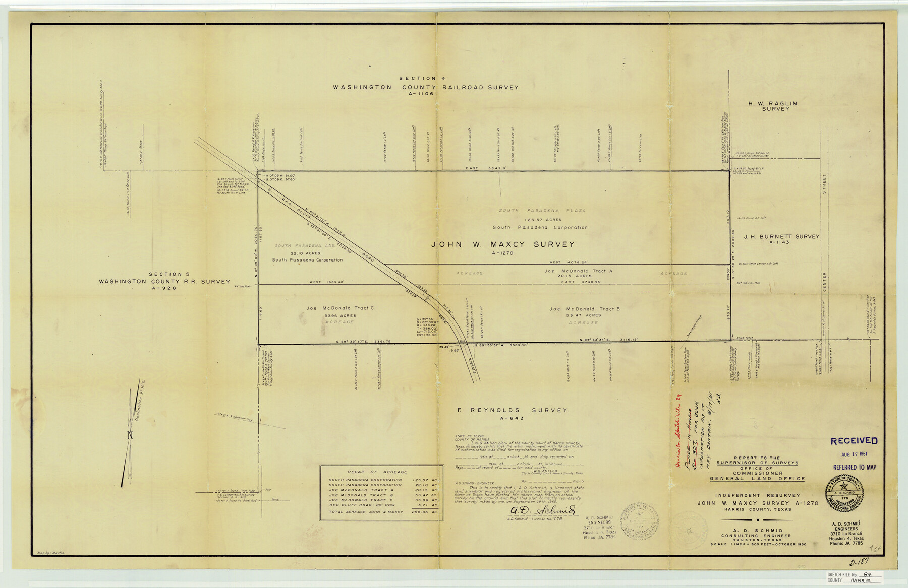 11672, Harris County Sketch File 84, General Map Collection