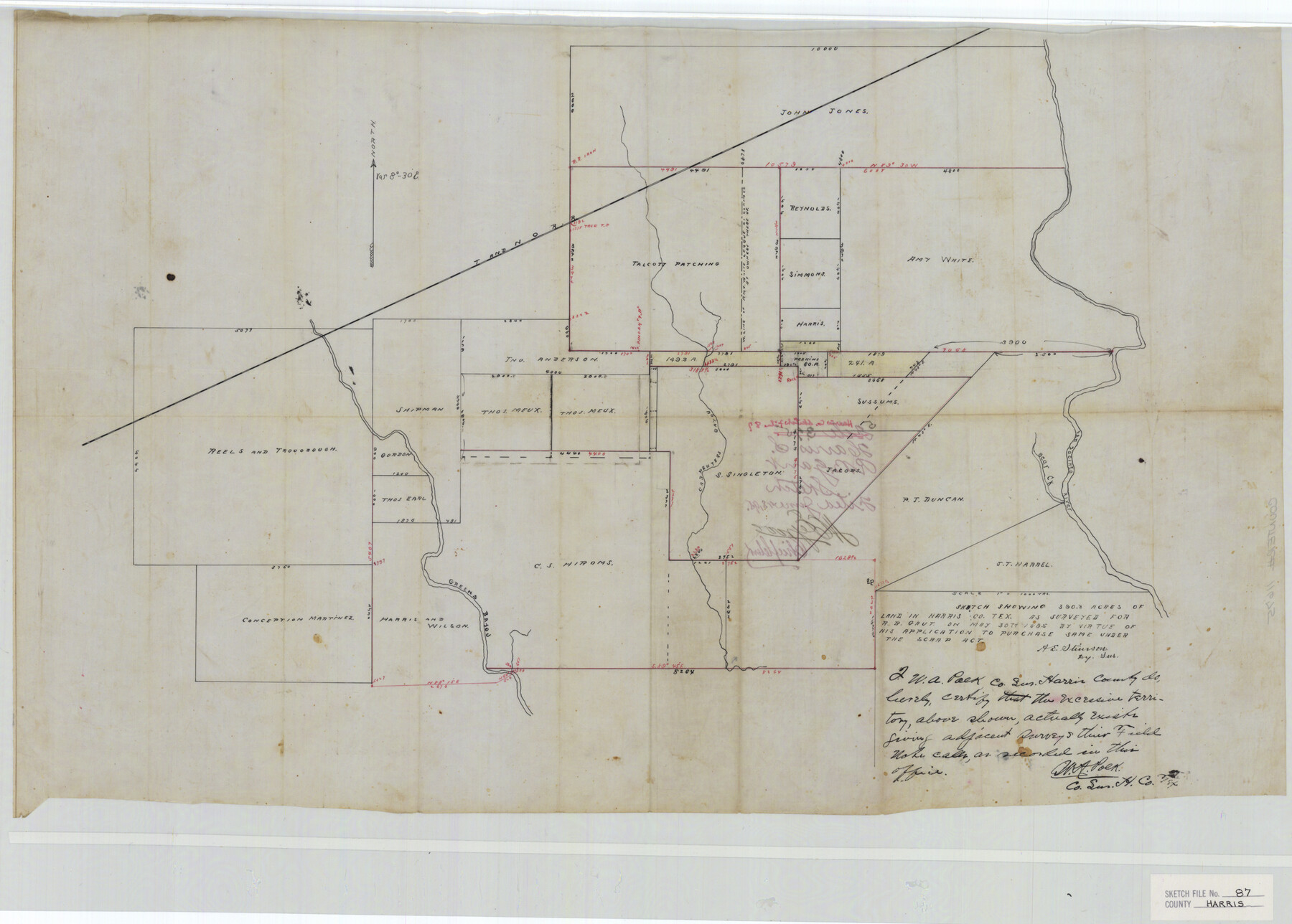 11675, Harris County Sketch File 87, General Map Collection