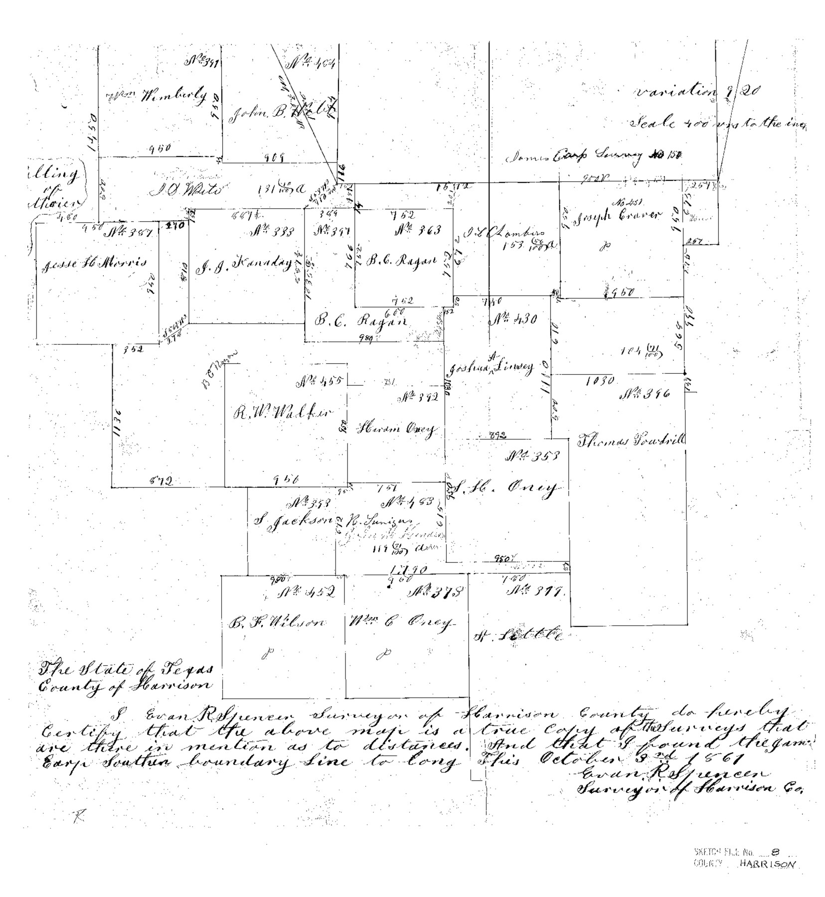 11685, Harrison County Sketch File 8, General Map Collection
