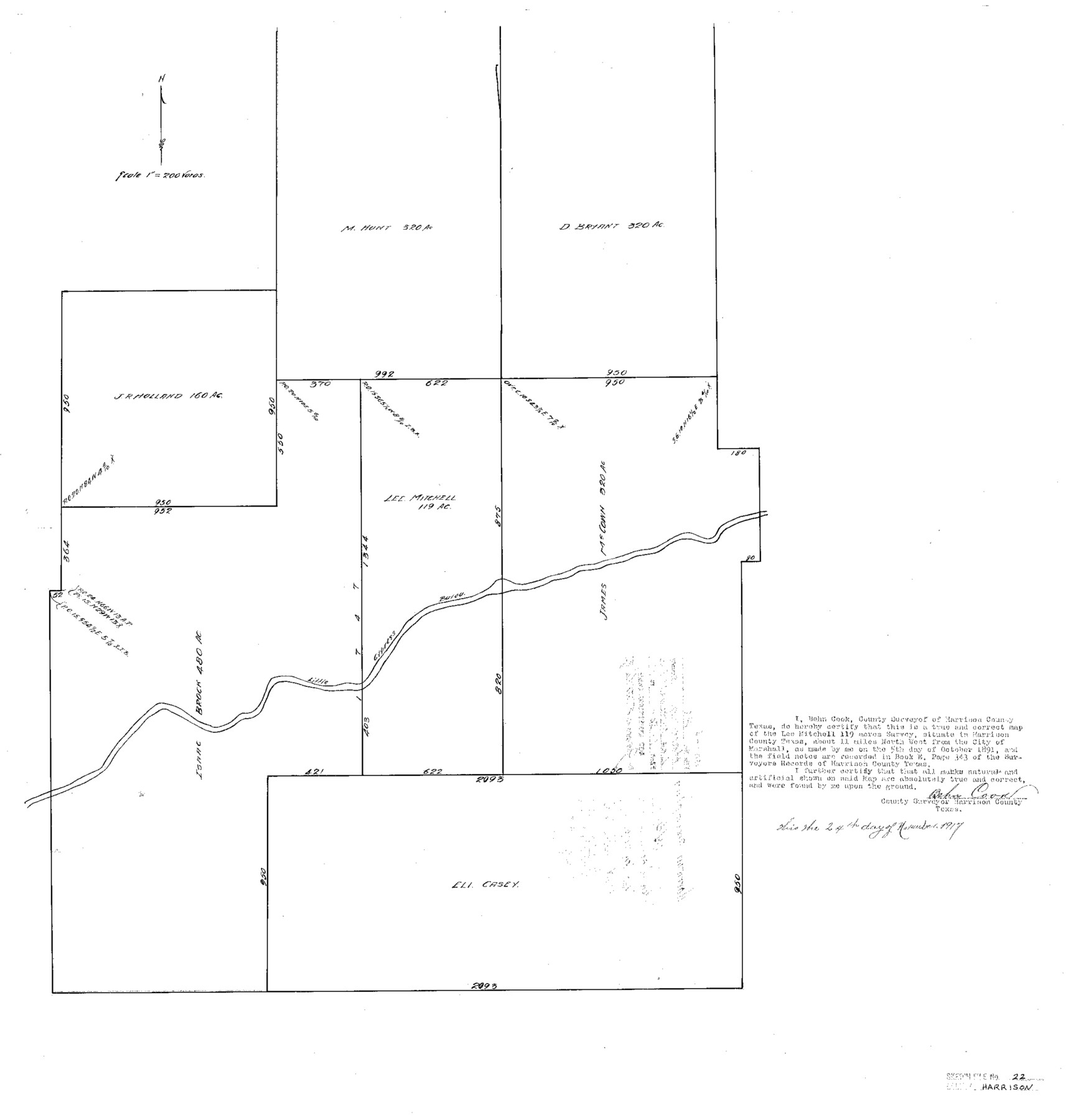 11695, Harrison County Sketch File 22, General Map Collection