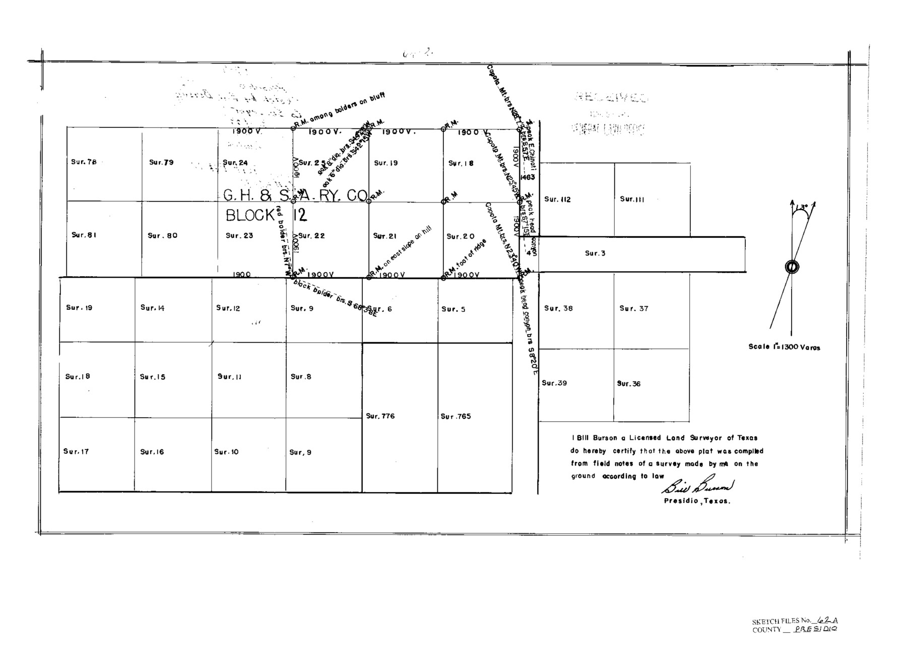 11717, Presidio County Sketch File 62A, General Map Collection