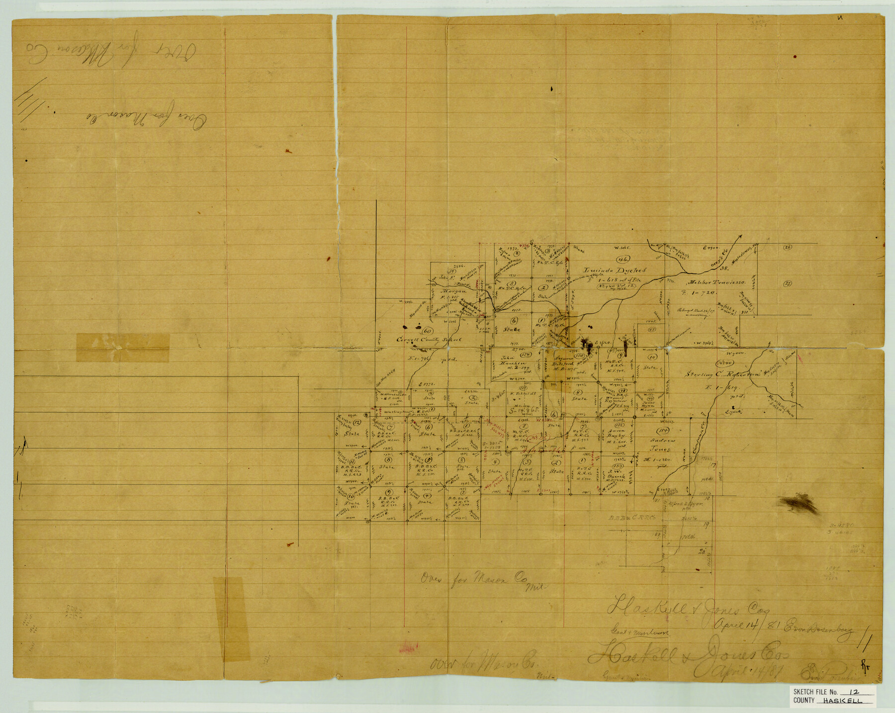 11741, Haskell County Sketch File 12, General Map Collection