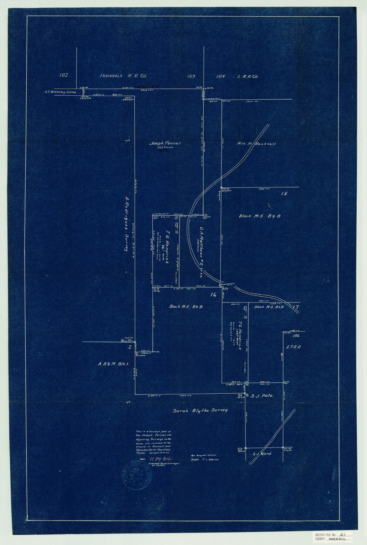 11744, Haskell County Sketch File 21, General Map Collection