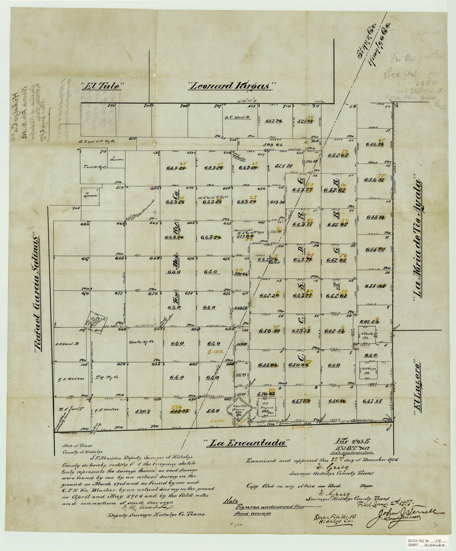 11764, Hidalgo County Sketch File 14, General Map Collection