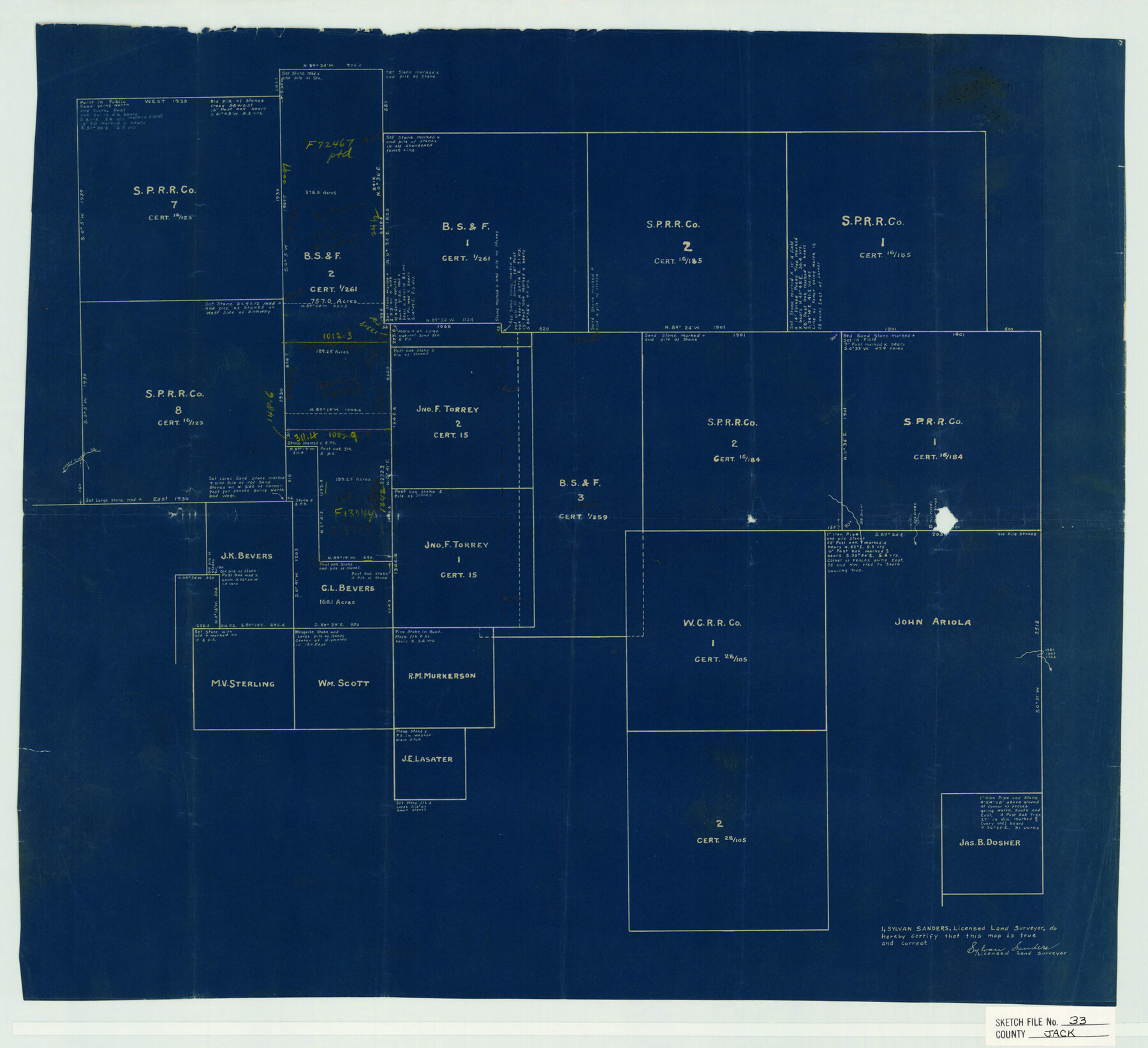 11831, Jack County Sketch File 33, General Map Collection