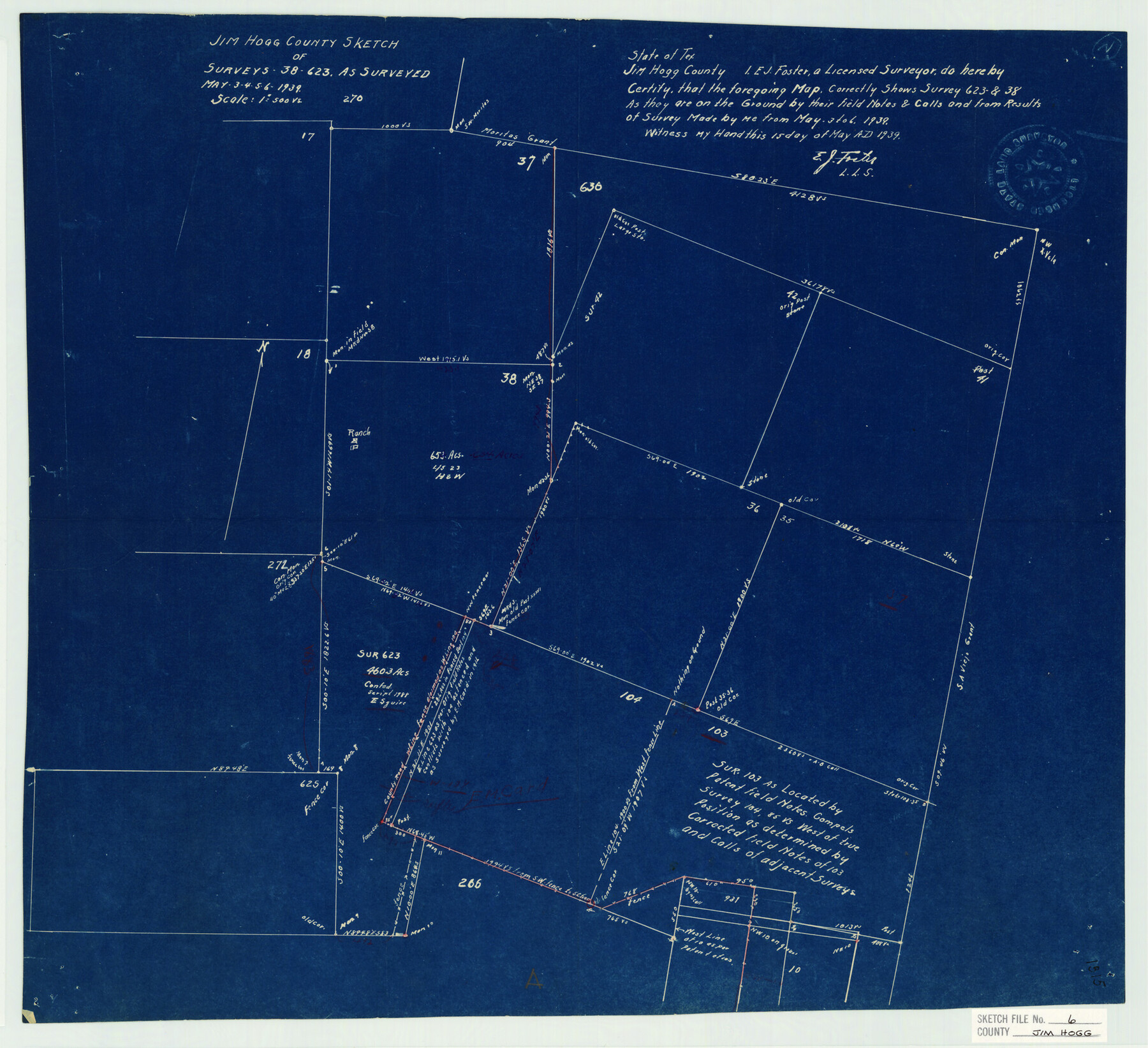 11886, Jim Hogg County Sketch File 6, General Map Collection