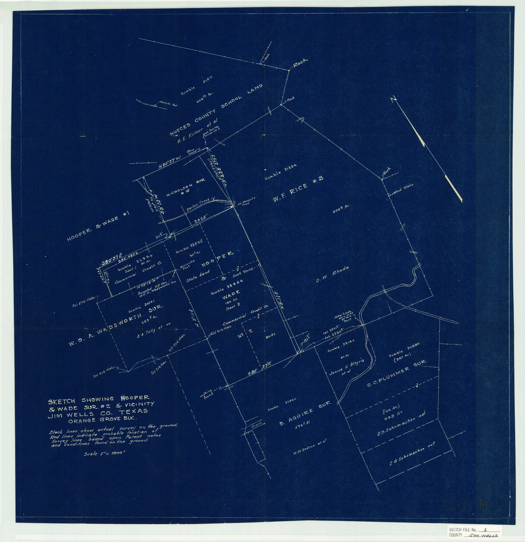 11889, Jim Wells County Sketch File 1, General Map Collection