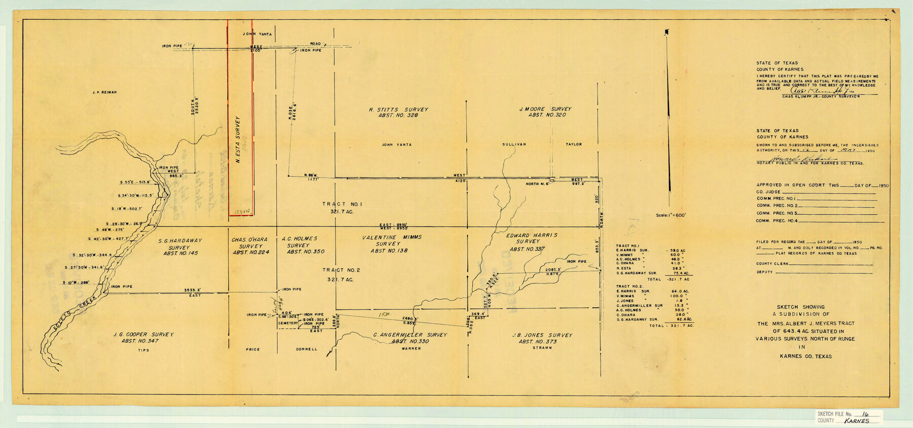 11905, Karnes County Sketch File 16, General Map Collection