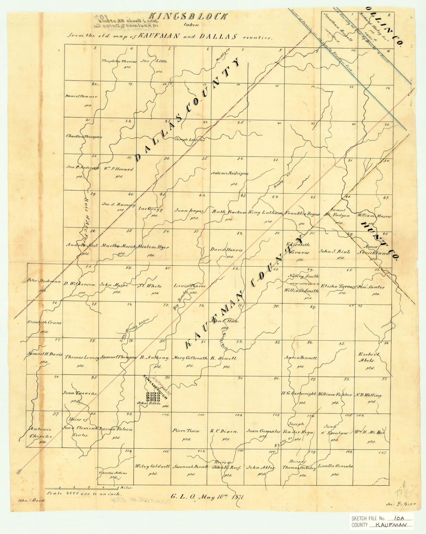 11906, Kaufman County Sketch File 10a, General Map Collection