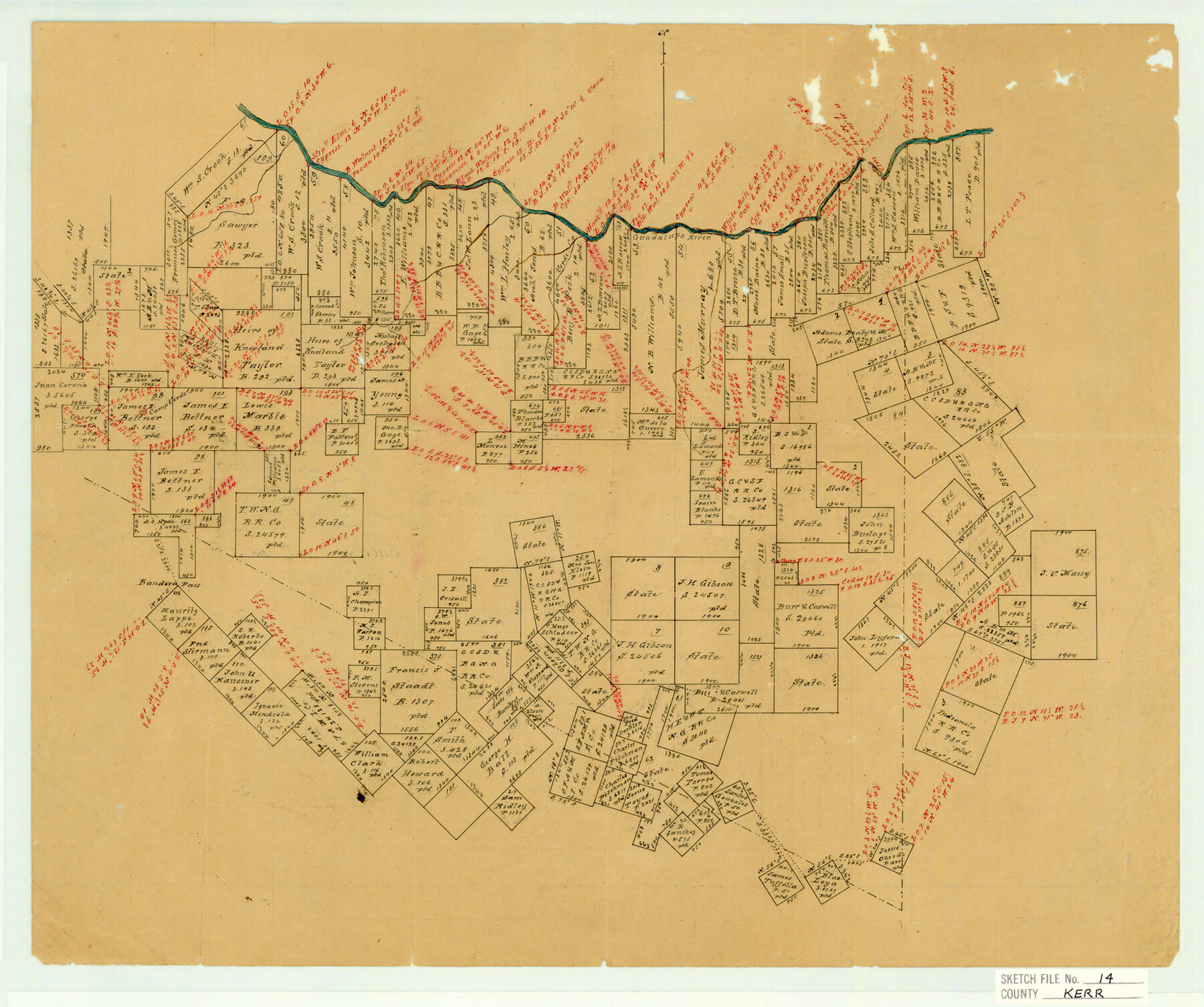 11918, Kerr County Sketch File 14, General Map Collection