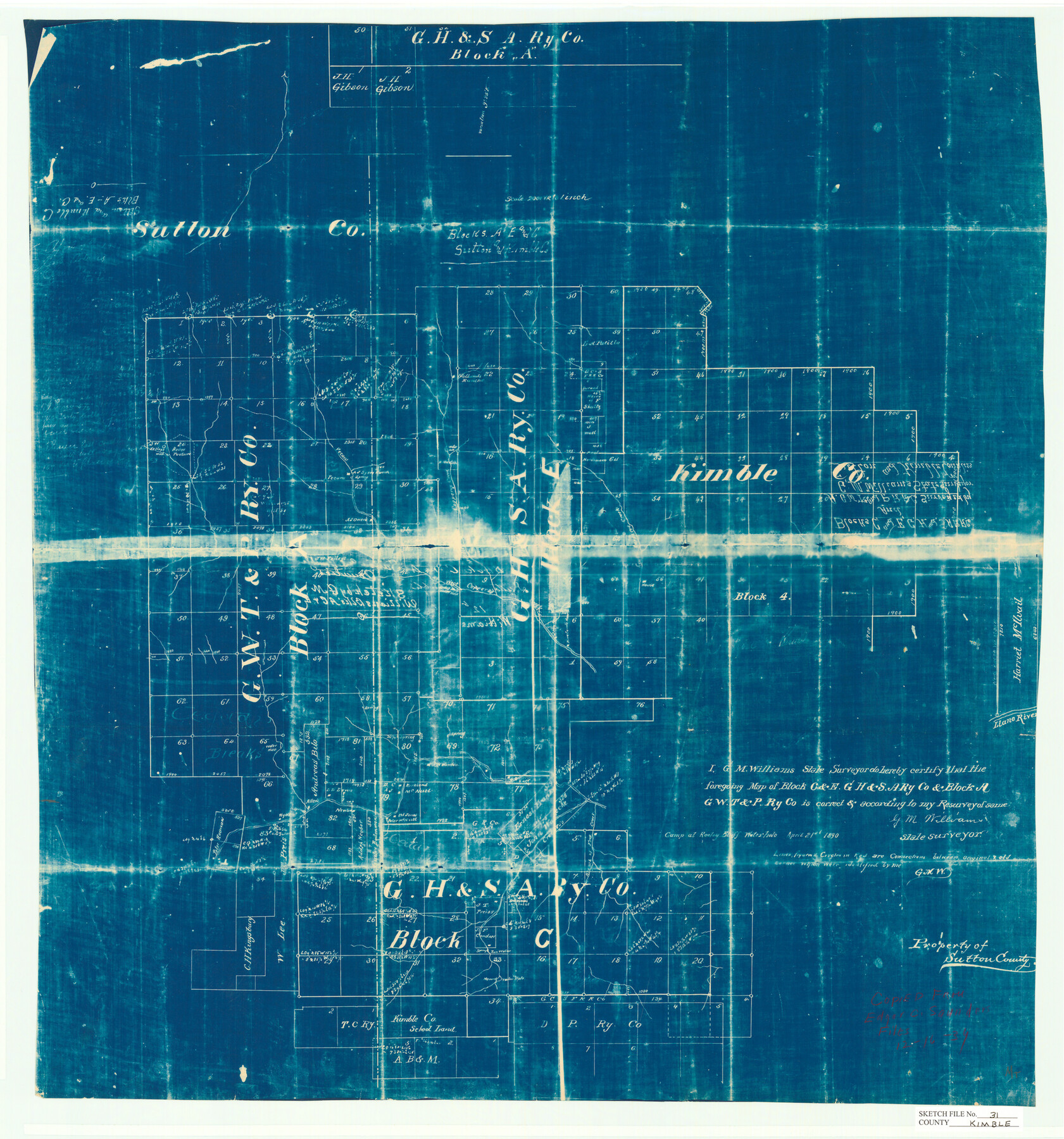 11929, Kimble County Sketch File 31, General Map Collection