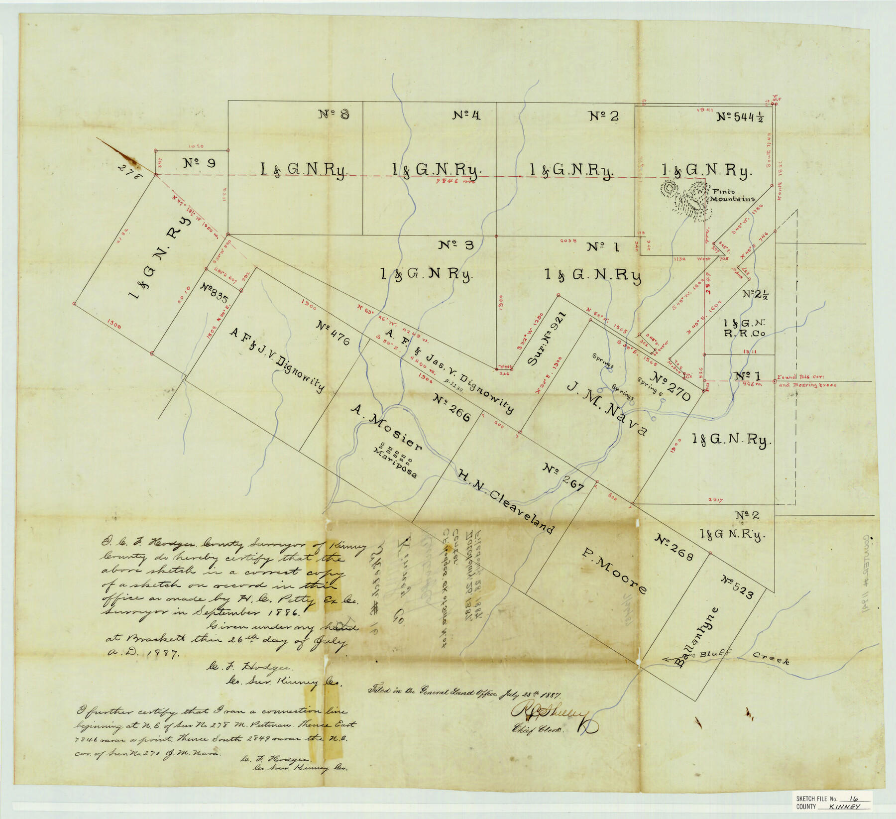 11941, Kinney County Sketch File 16, General Map Collection