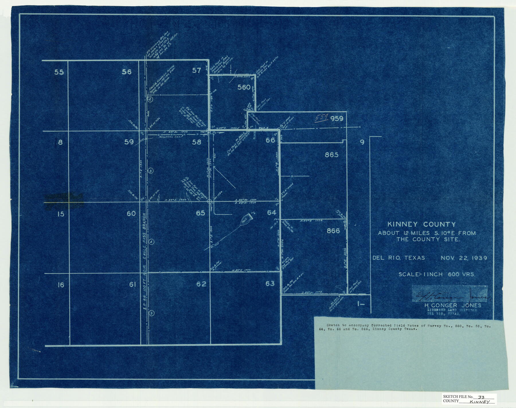 11948, Kinney County Sketch File 33, General Map Collection