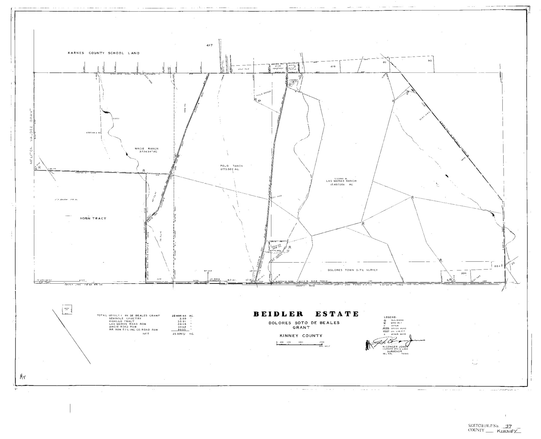 11950, Kinney County Sketch File 37, General Map Collection