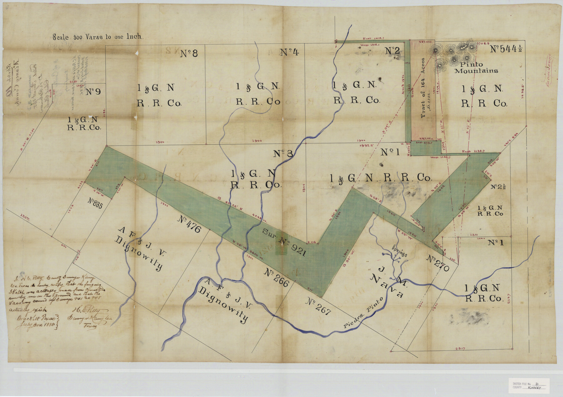 11953, Kinney County Sketch File D, General Map Collection