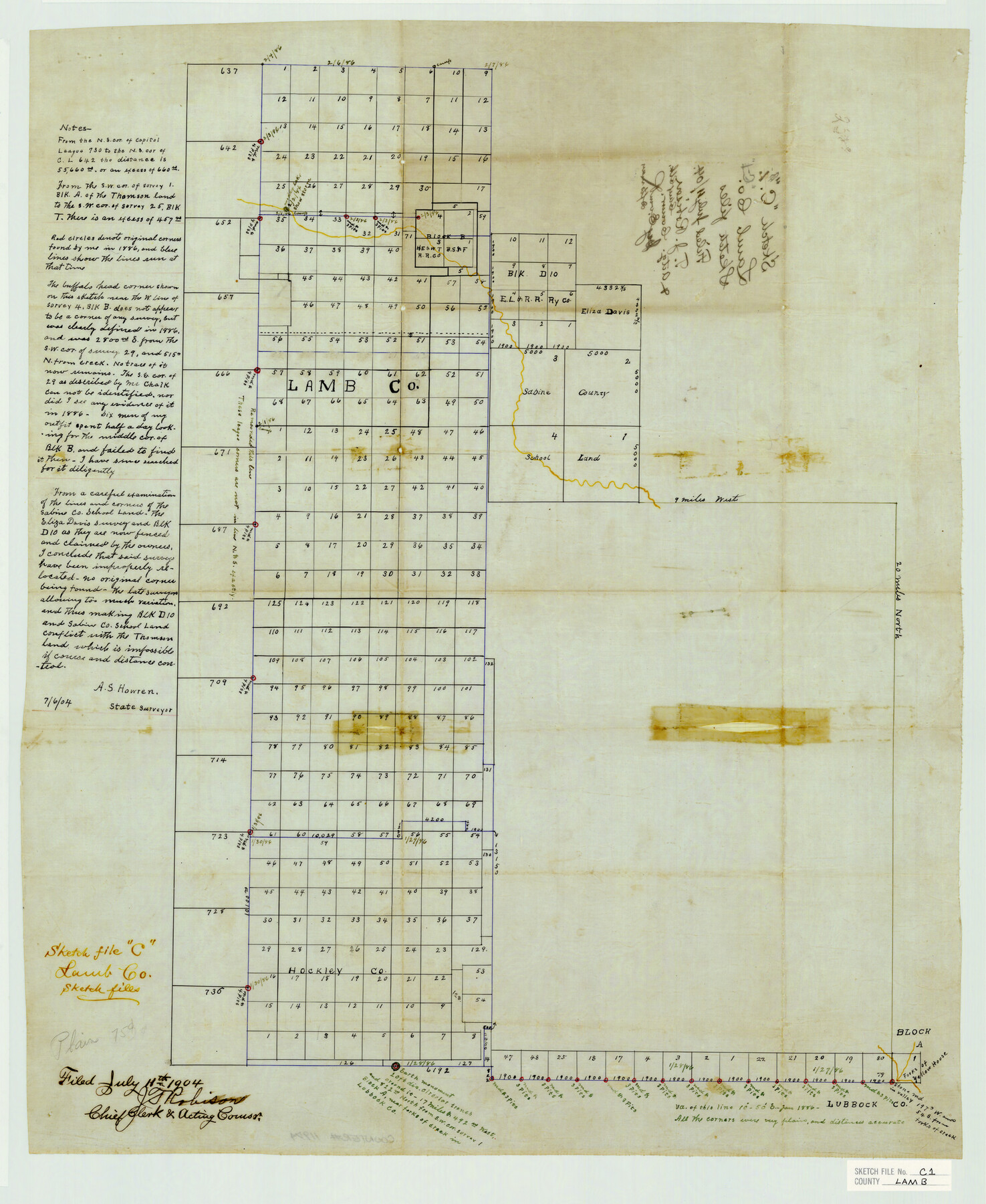 11974, Lamb County Sketch File C1, General Map Collection