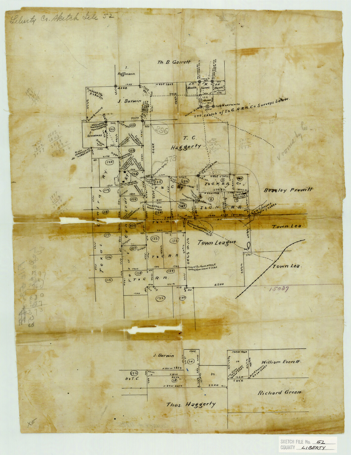 11995, Liberty County Sketch File 52, General Map Collection