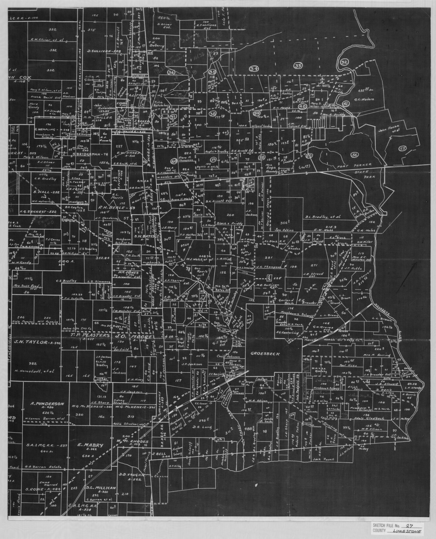 12004, Limestone County Sketch File 27, General Map Collection