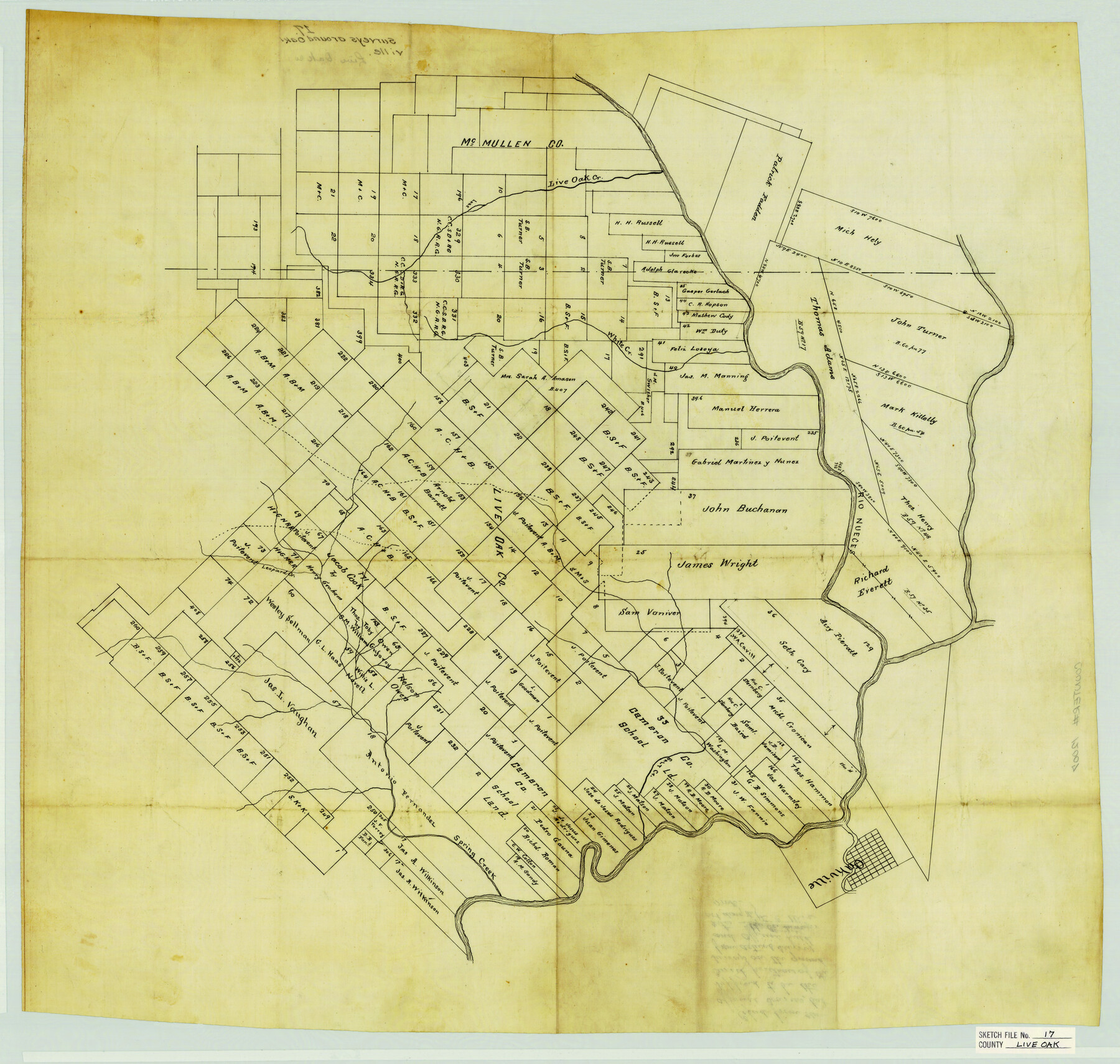12007, Live Oak County Sketch File 17, General Map Collection