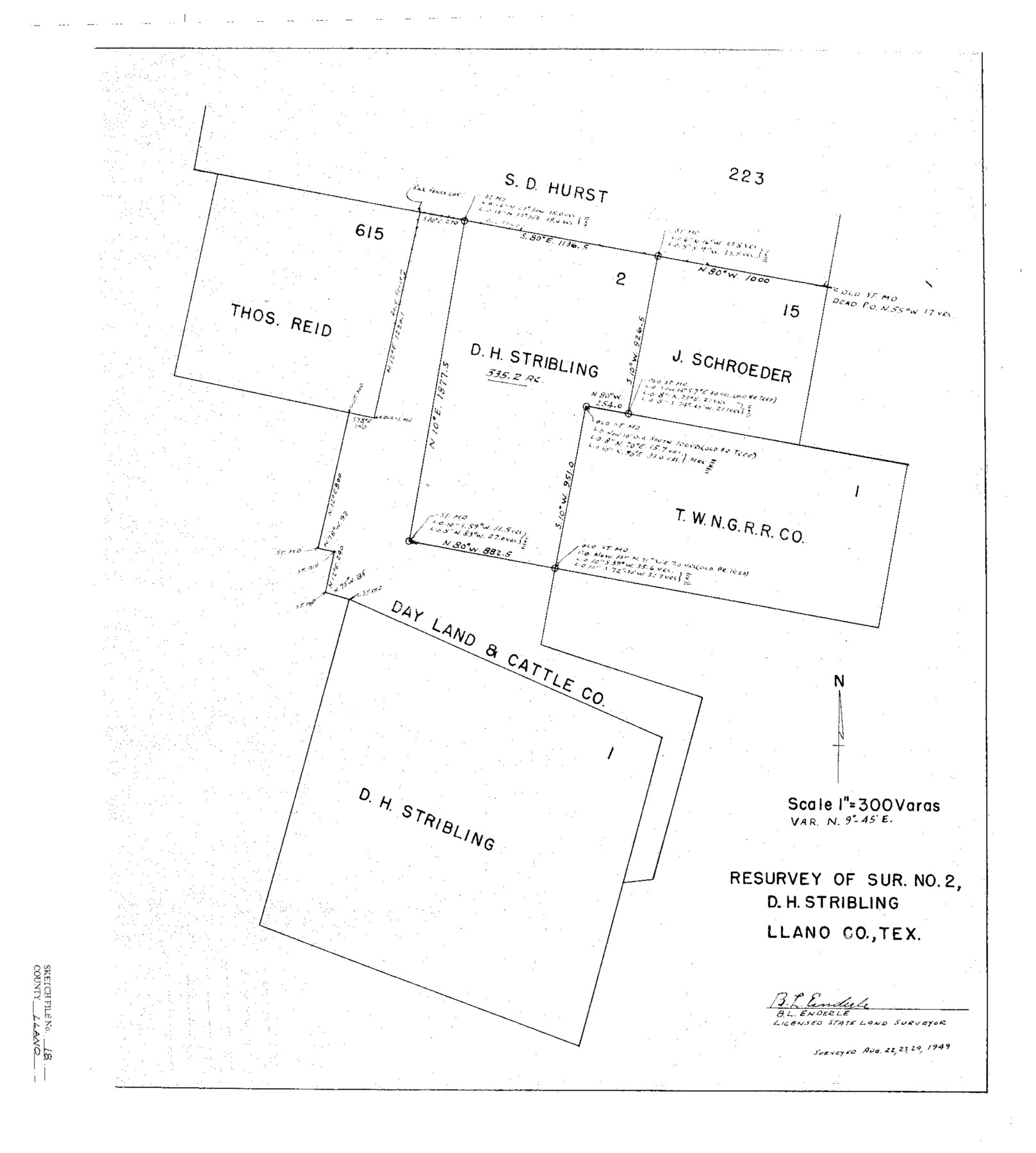 12013, Llano County Sketch File 18, General Map Collection