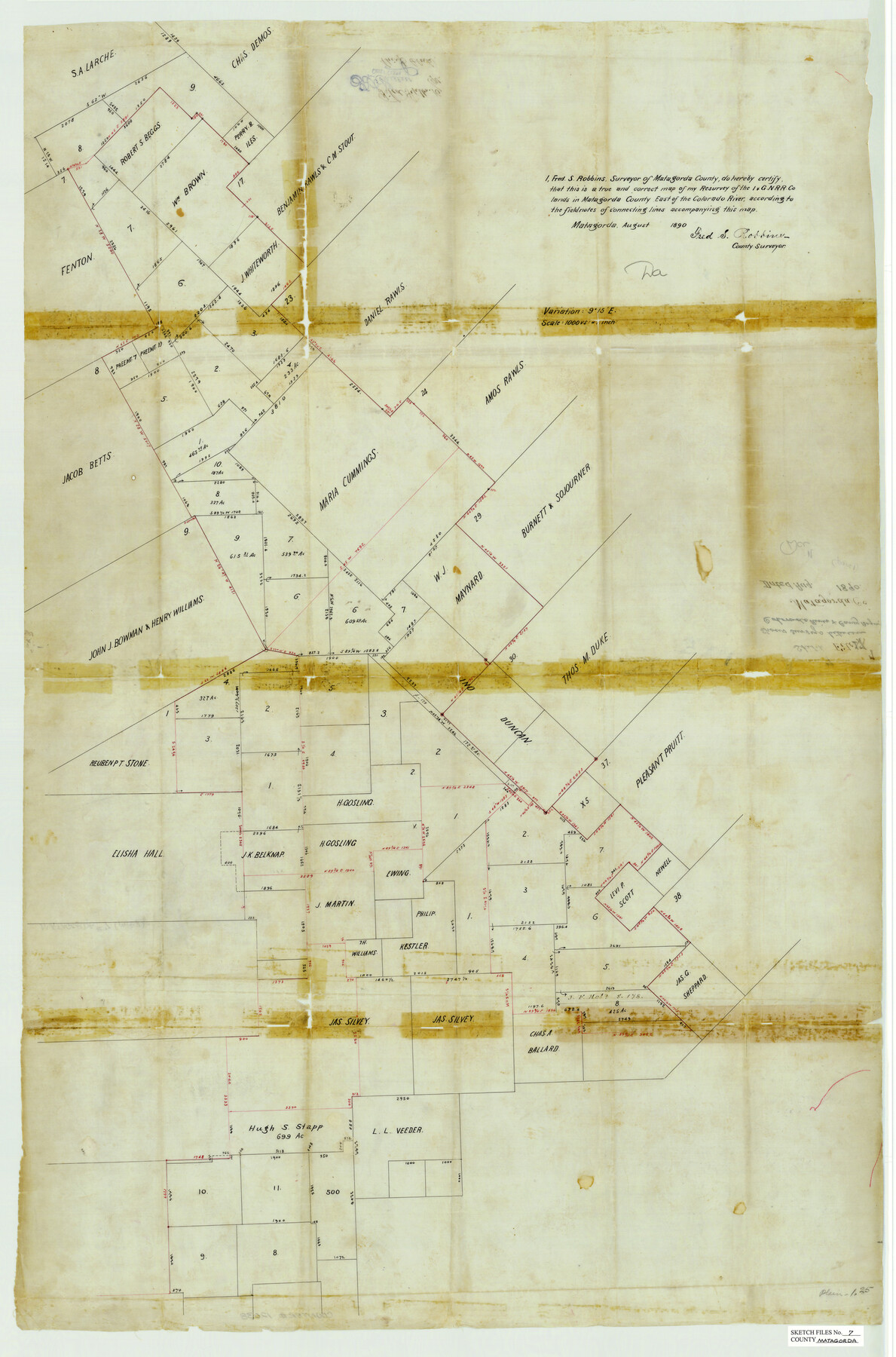 12038, Matagorda County Sketch File 7, General Map Collection