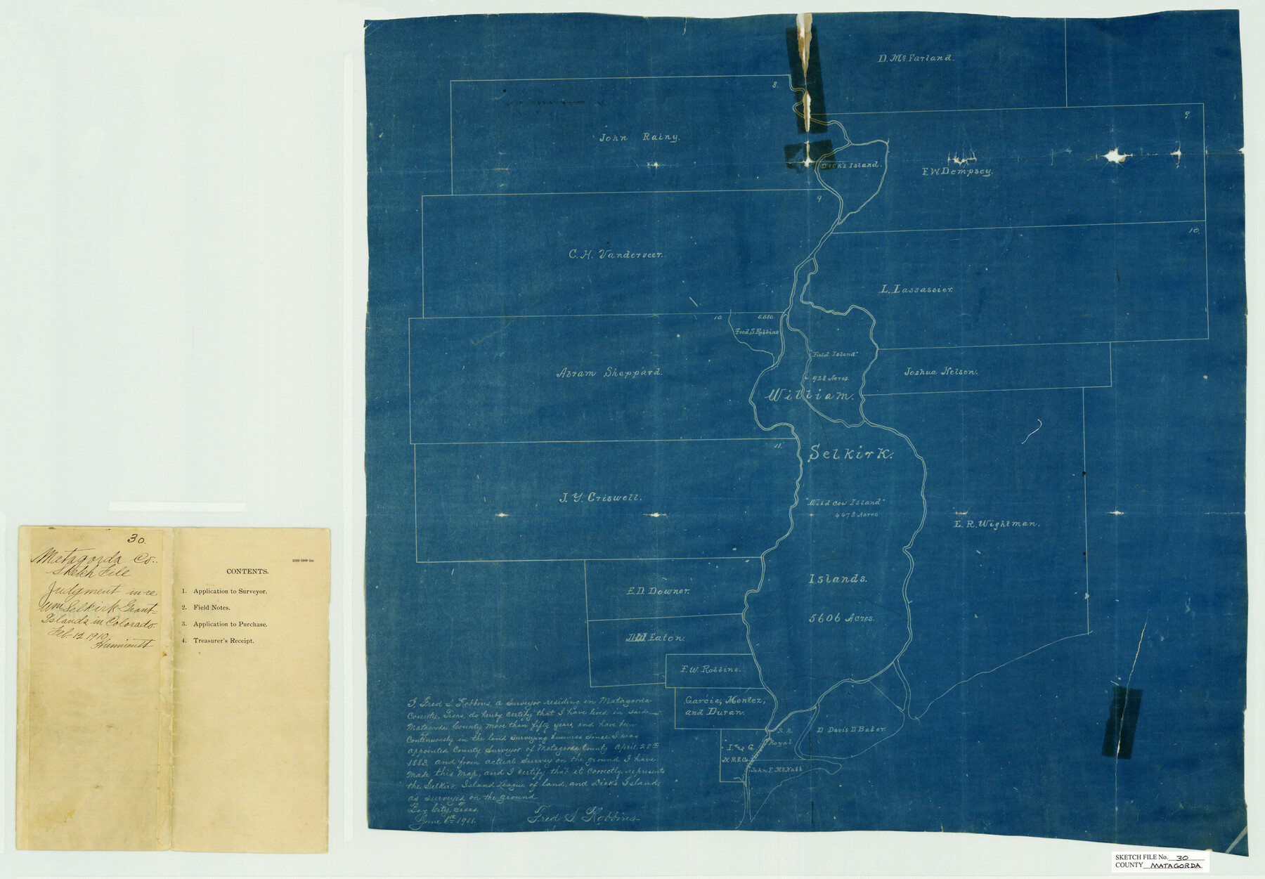 12045, Matagorda County Sketch File 30, General Map Collection