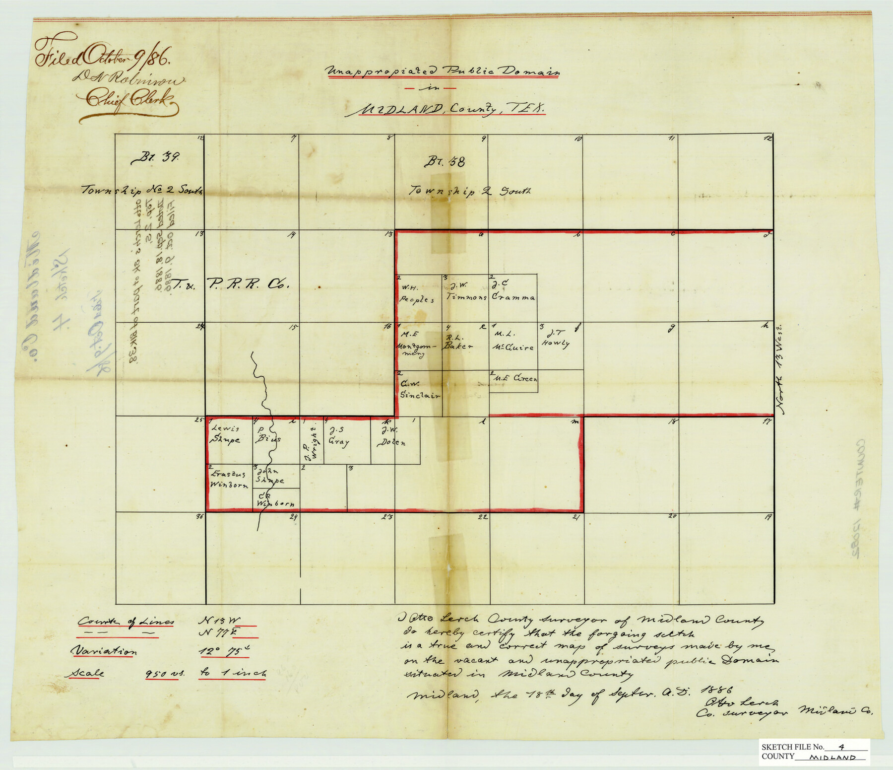 12082, Midland County Sketch File 4, General Map Collection