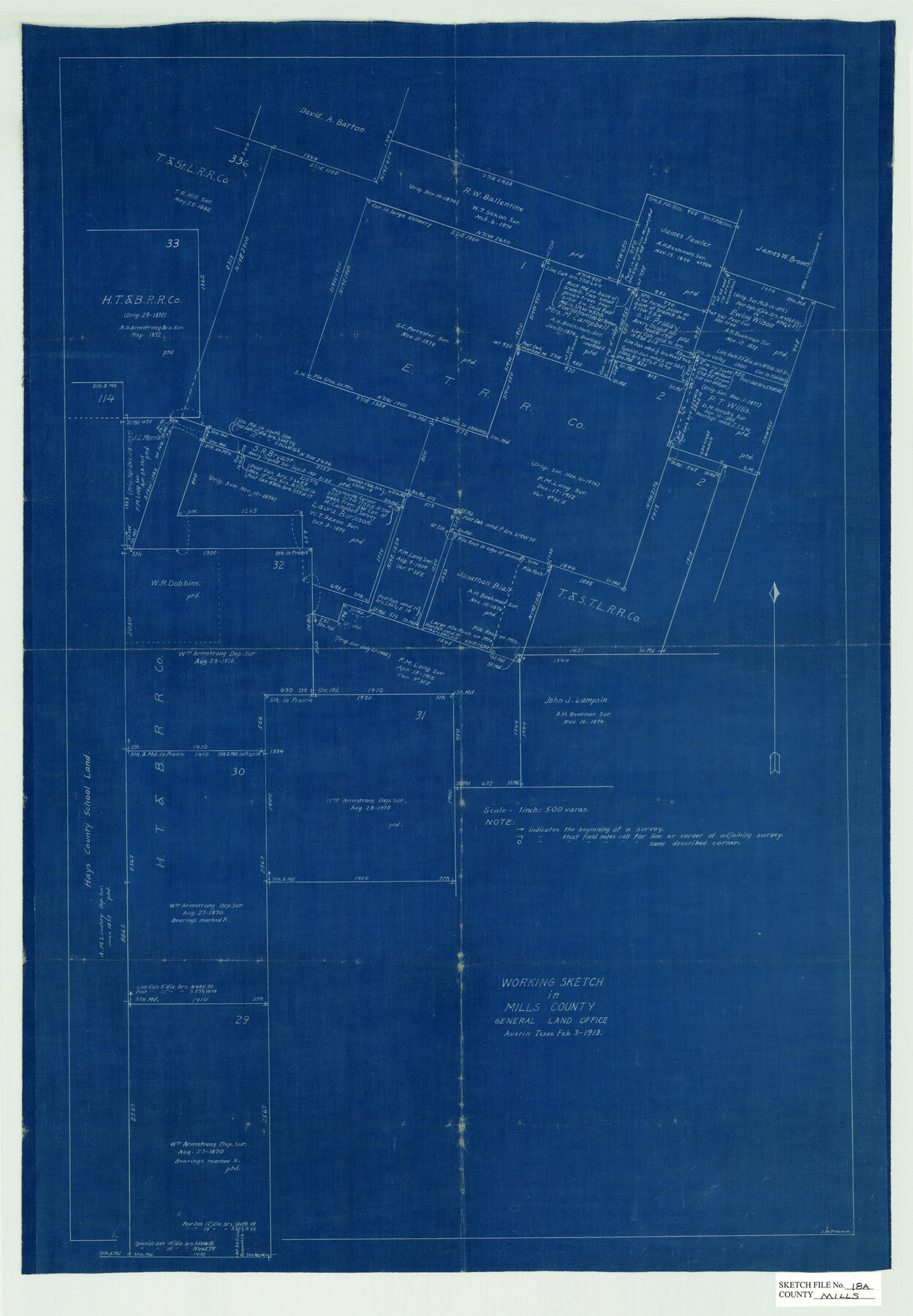 12093, Mills County Sketch File 18A, General Map Collection