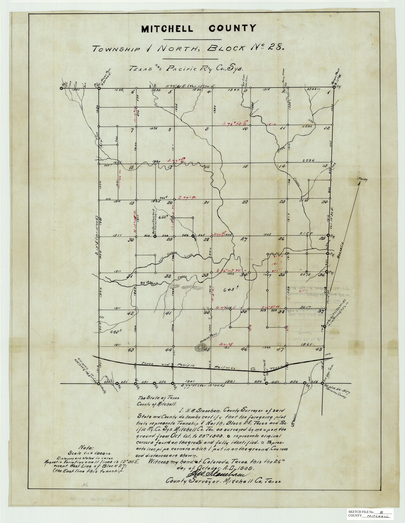 12098, Mitchell County Sketch File 8, General Map Collection