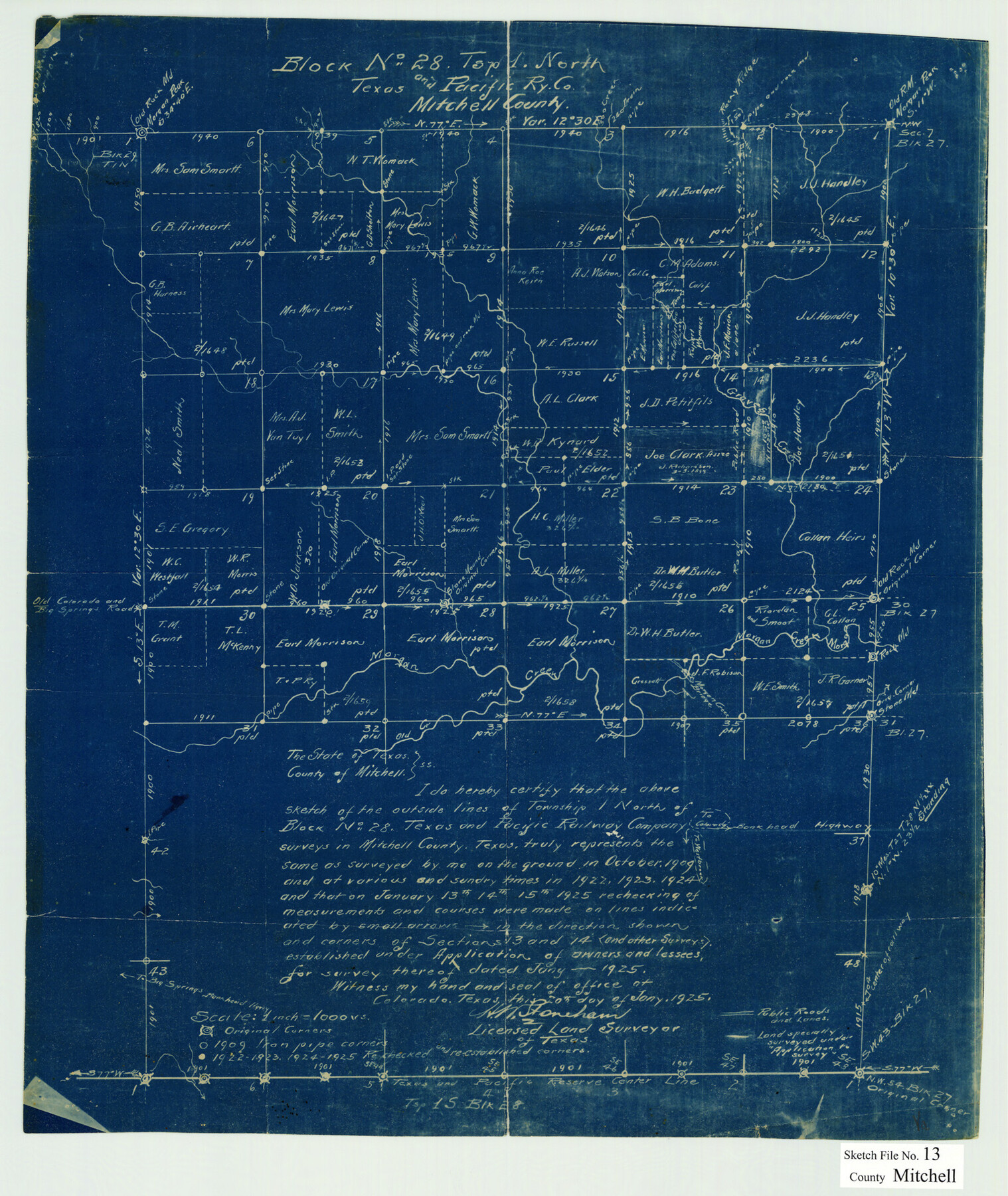 12100, Mitchell County Sketch File 13, General Map Collection