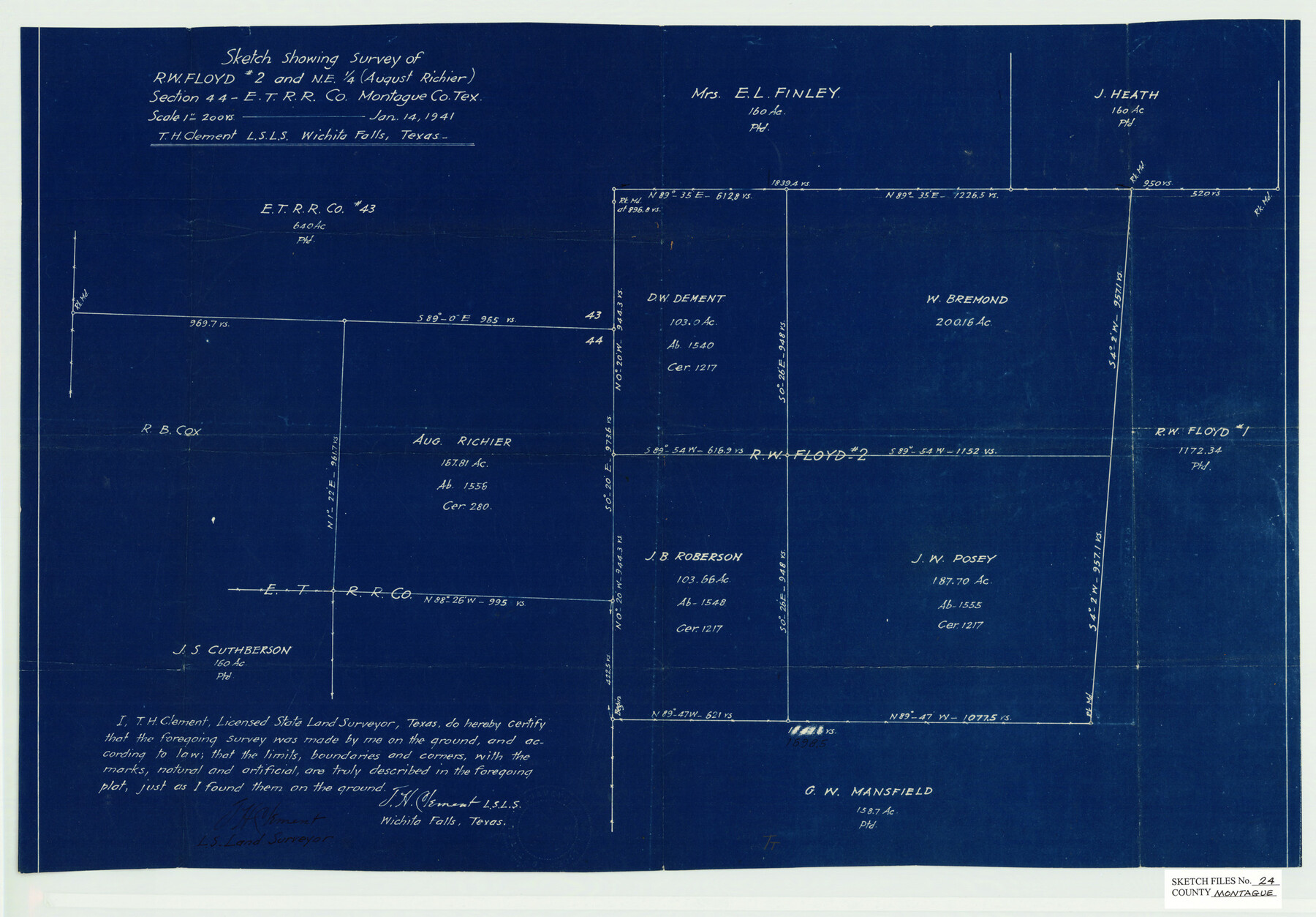 12108, Montague County Sketch File 24, General Map Collection